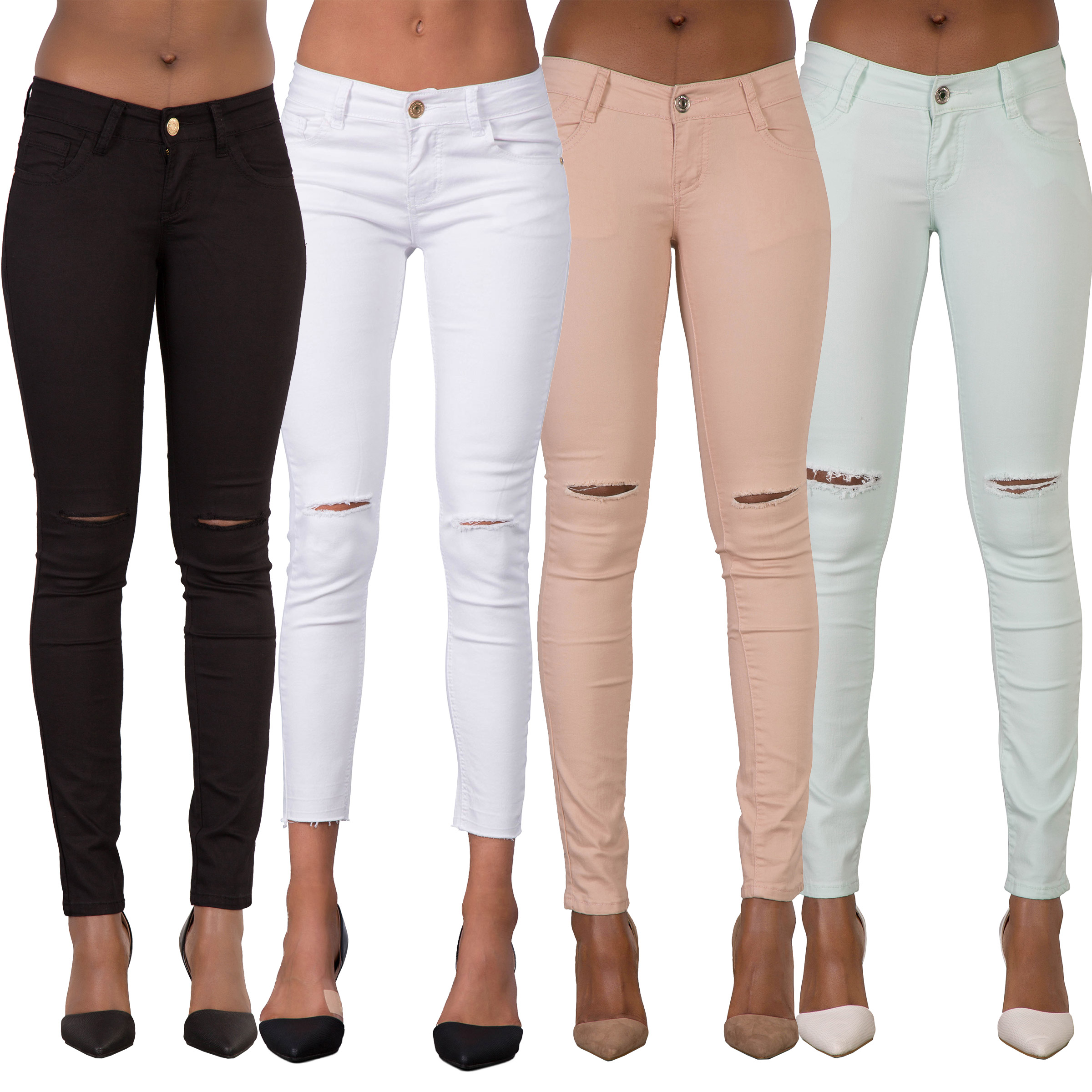 ripped knee skinny jeans womens