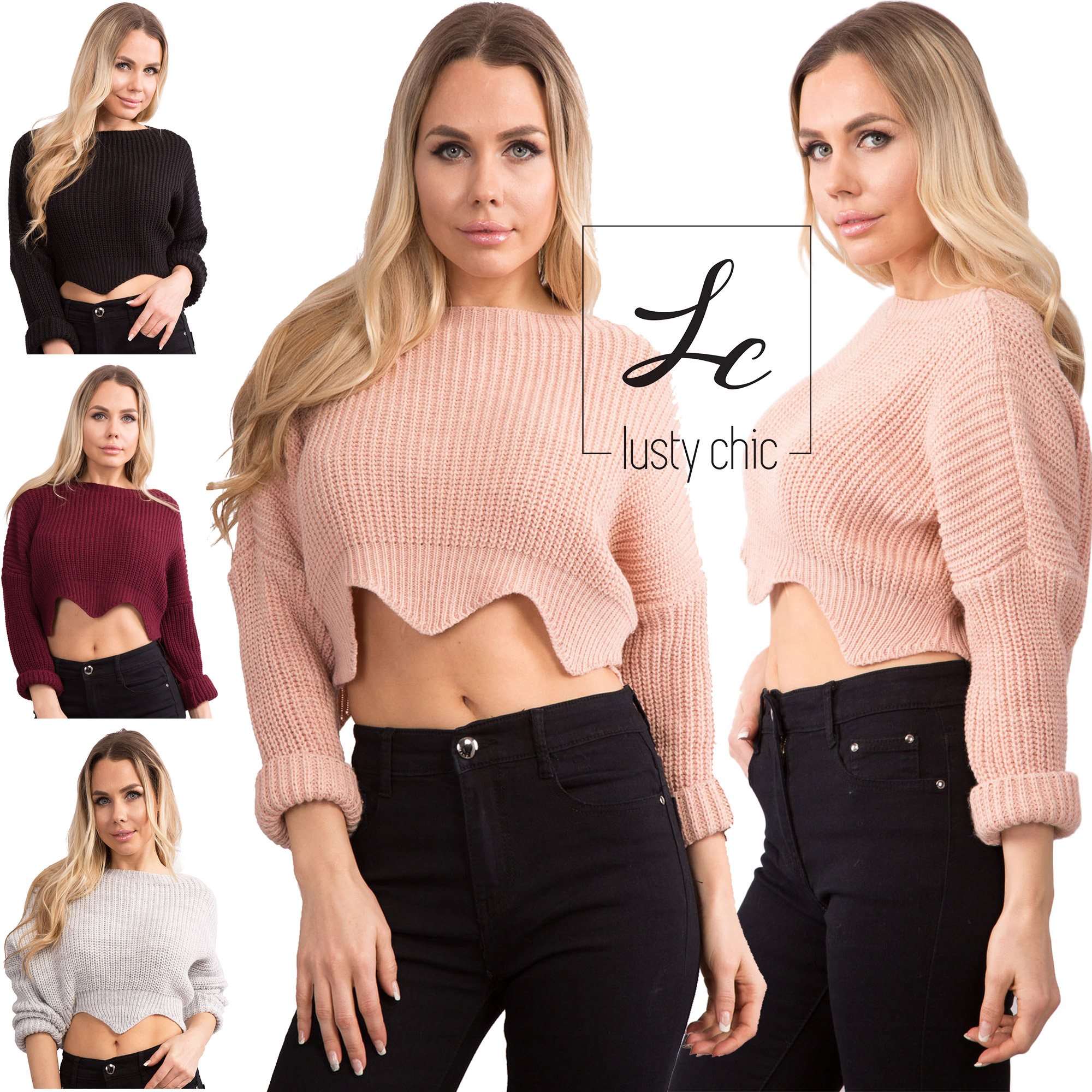 cropped knitted jumper
