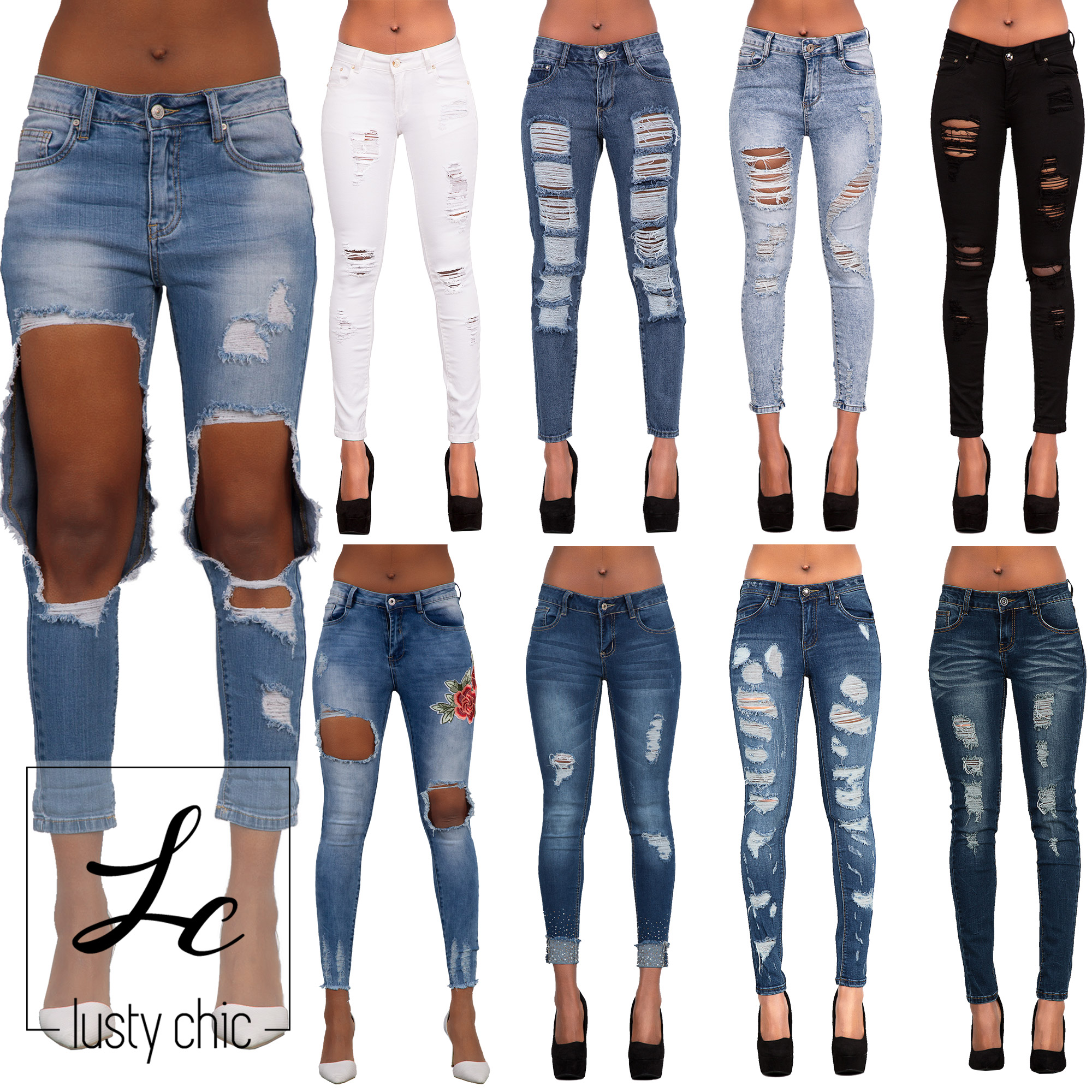 skinny fit ripped jeans