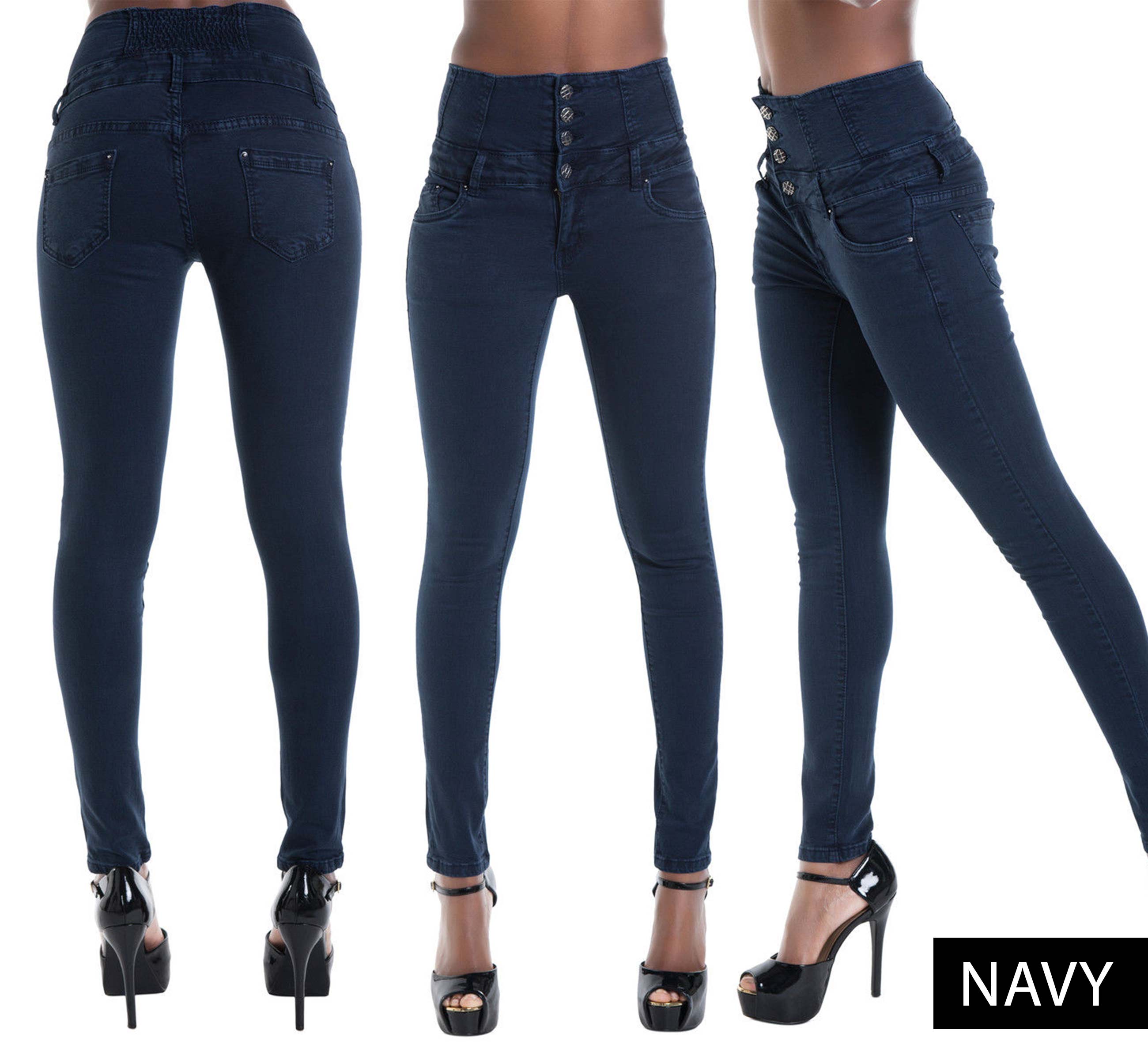 New Women 8 Color HIGH Waist Denim Skinny Leg Stretchy Jeans Size 6 8 ...