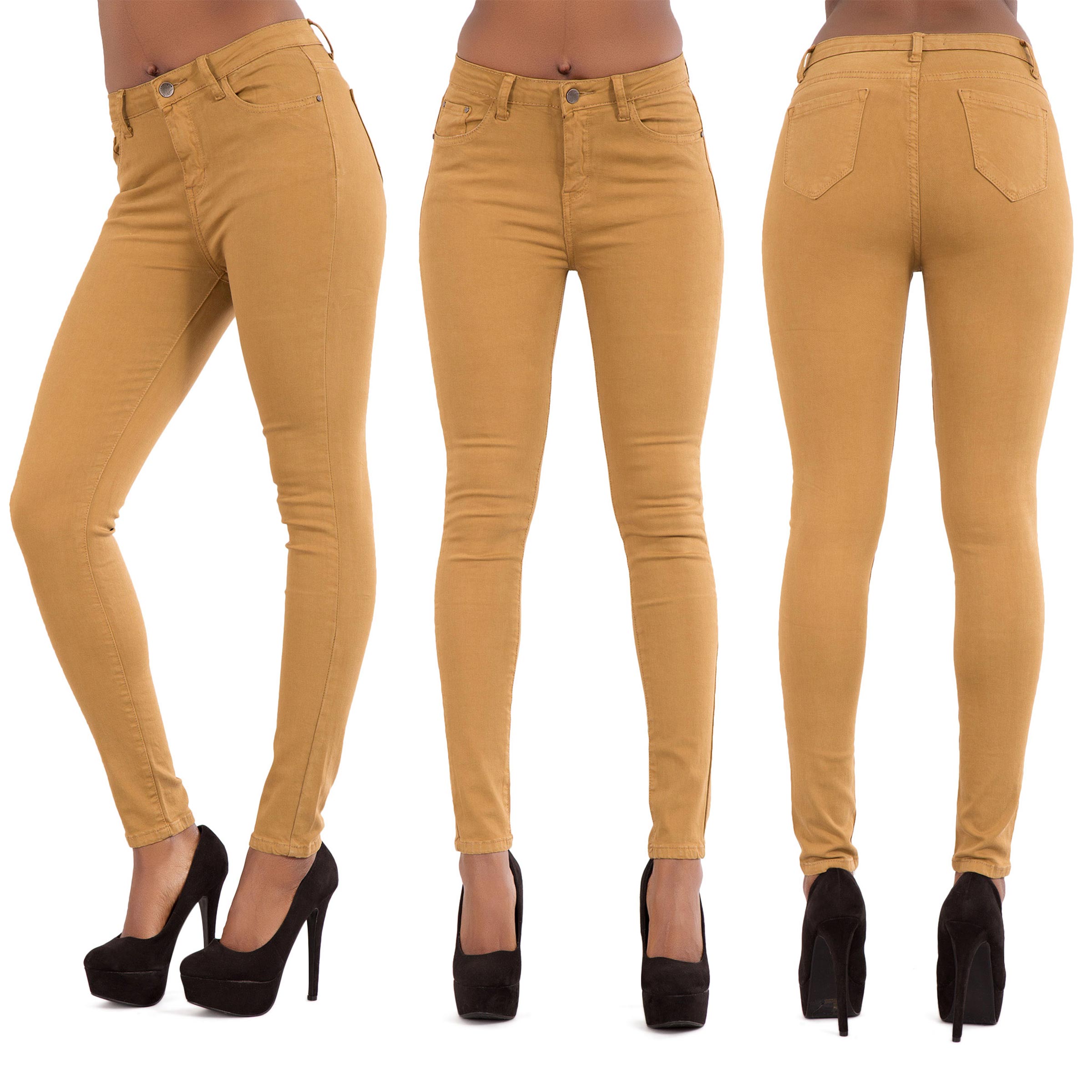 Le Donne 8 Colori Vita Alta Jeans Skinny Leg Stretch Denim Taglia 6 8