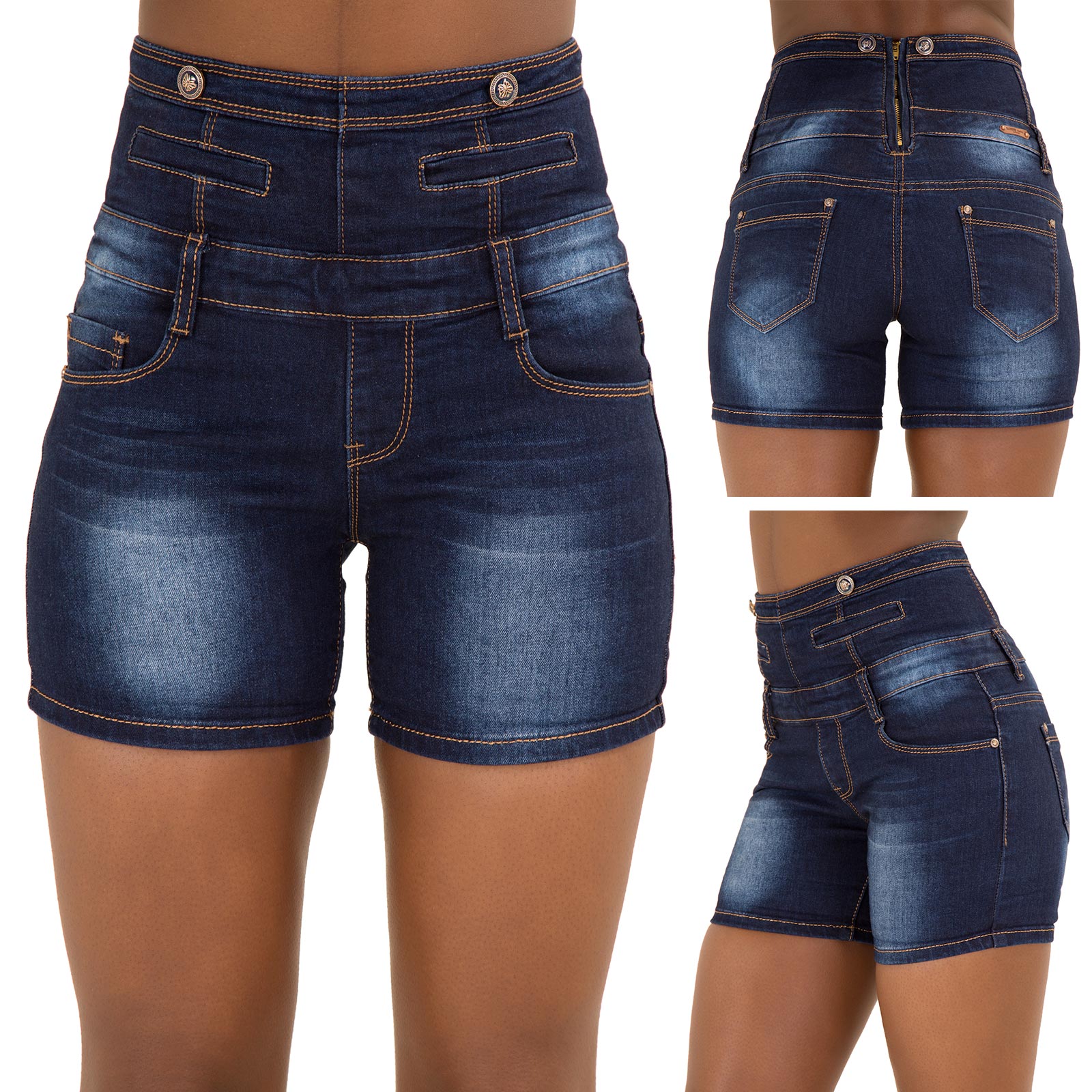 Womens Ladies High Waisted Shorts Jeans Hotpants Summer Blue Denim Shorts Ebay