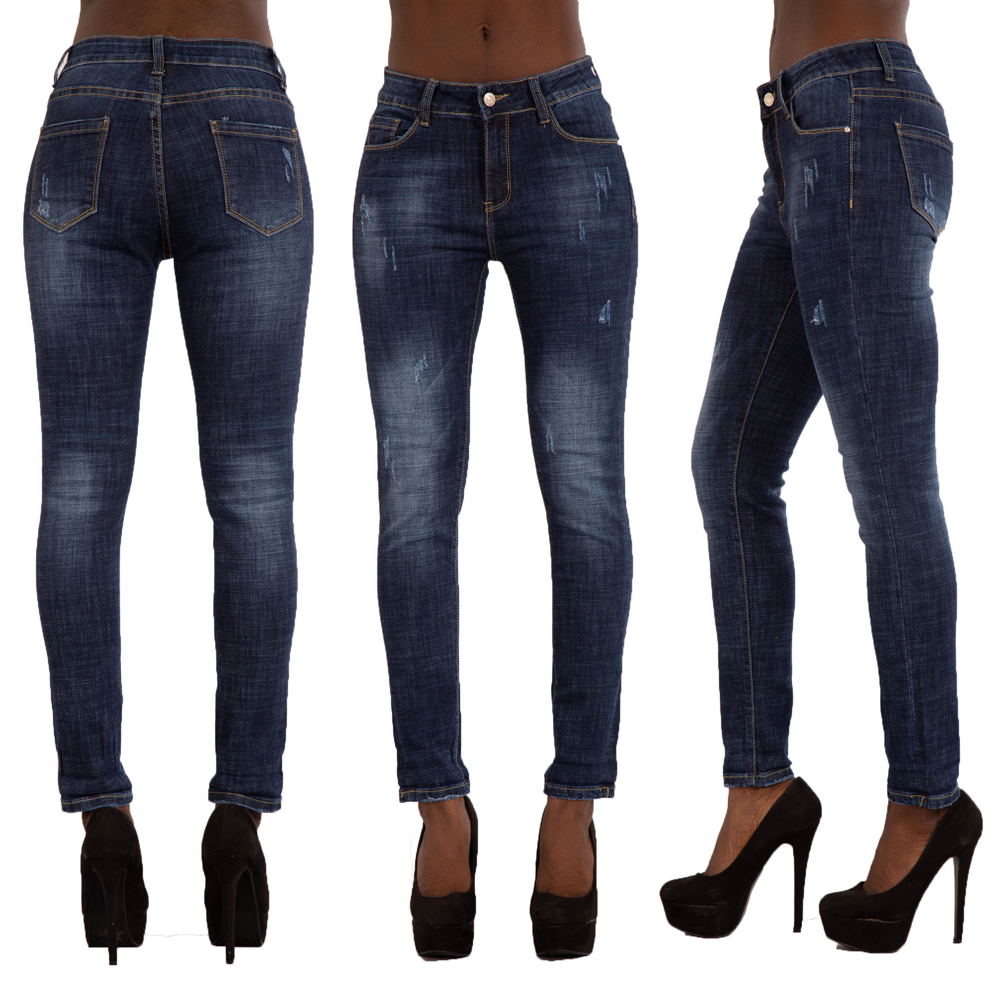 6 button high waisted jeans