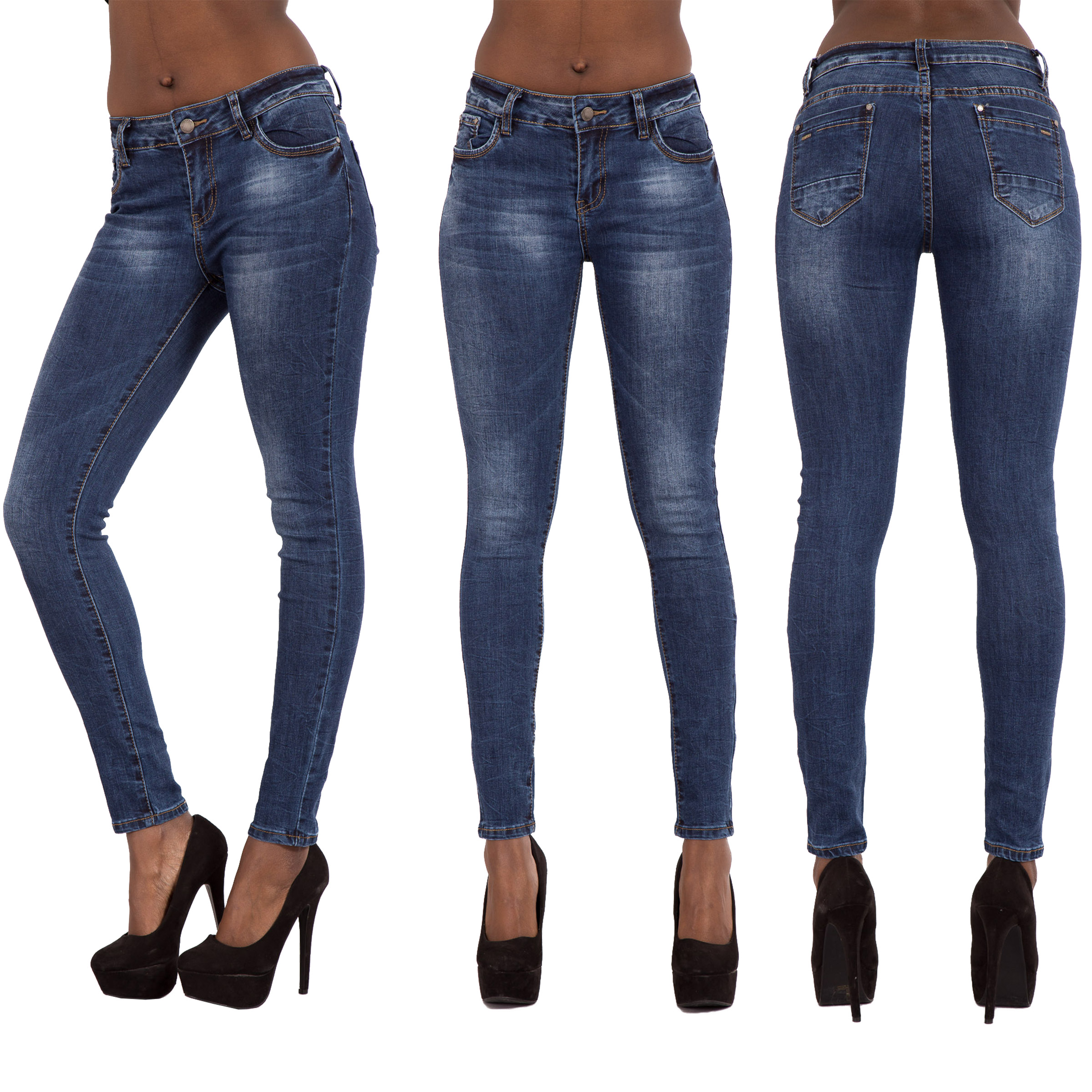 WOMEN'S Sexy Blue Skinny Leg Jeans Faded Denim Low Waist jeans Size 8 ...
