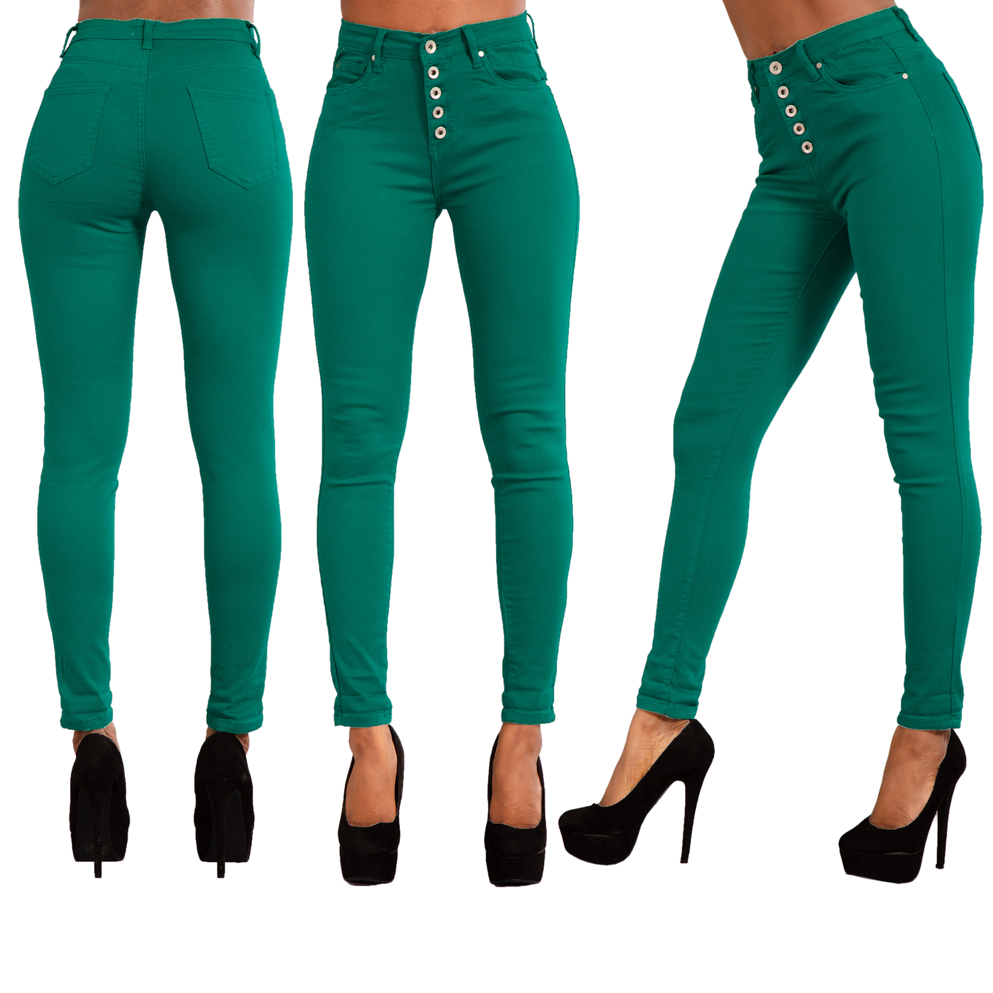 green high waisted jeans