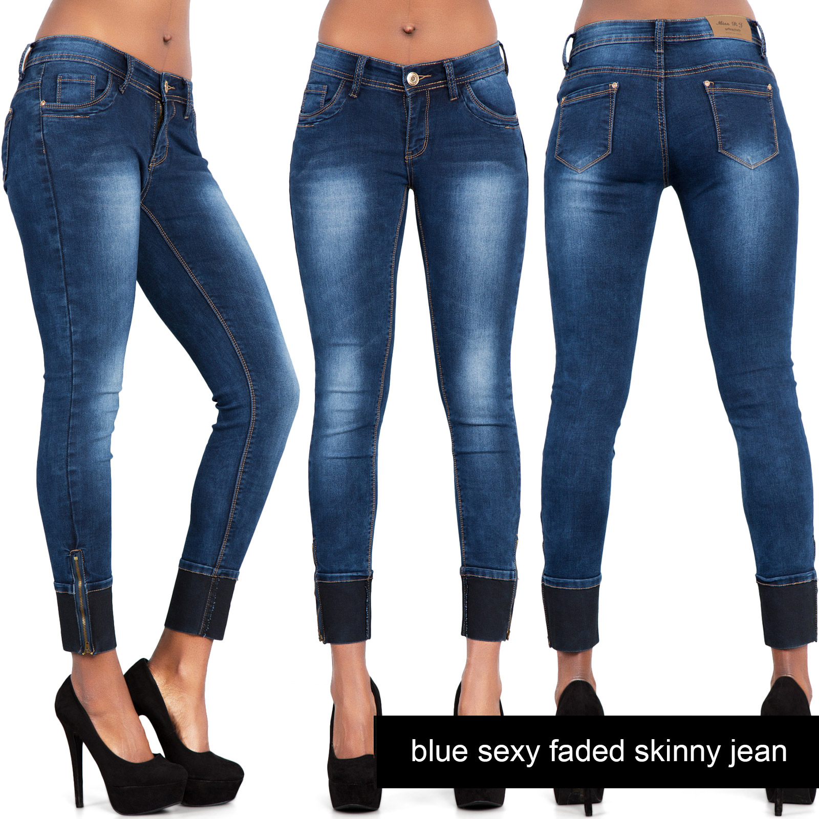 NEW Ladies Faded Ripped Knee Skinny Jeans Womens Sexy Slim Fit Denim ...