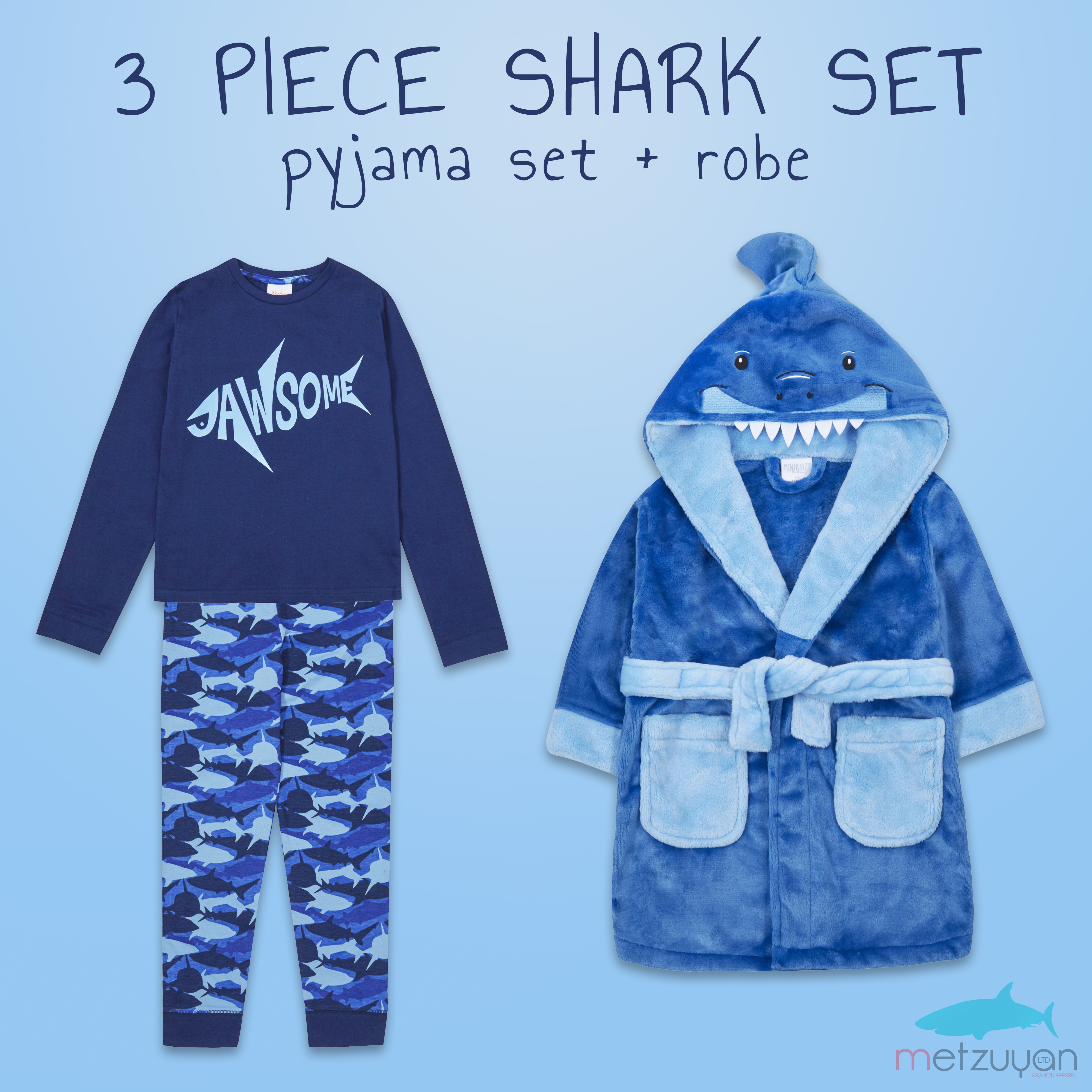 boys shark dressing gown