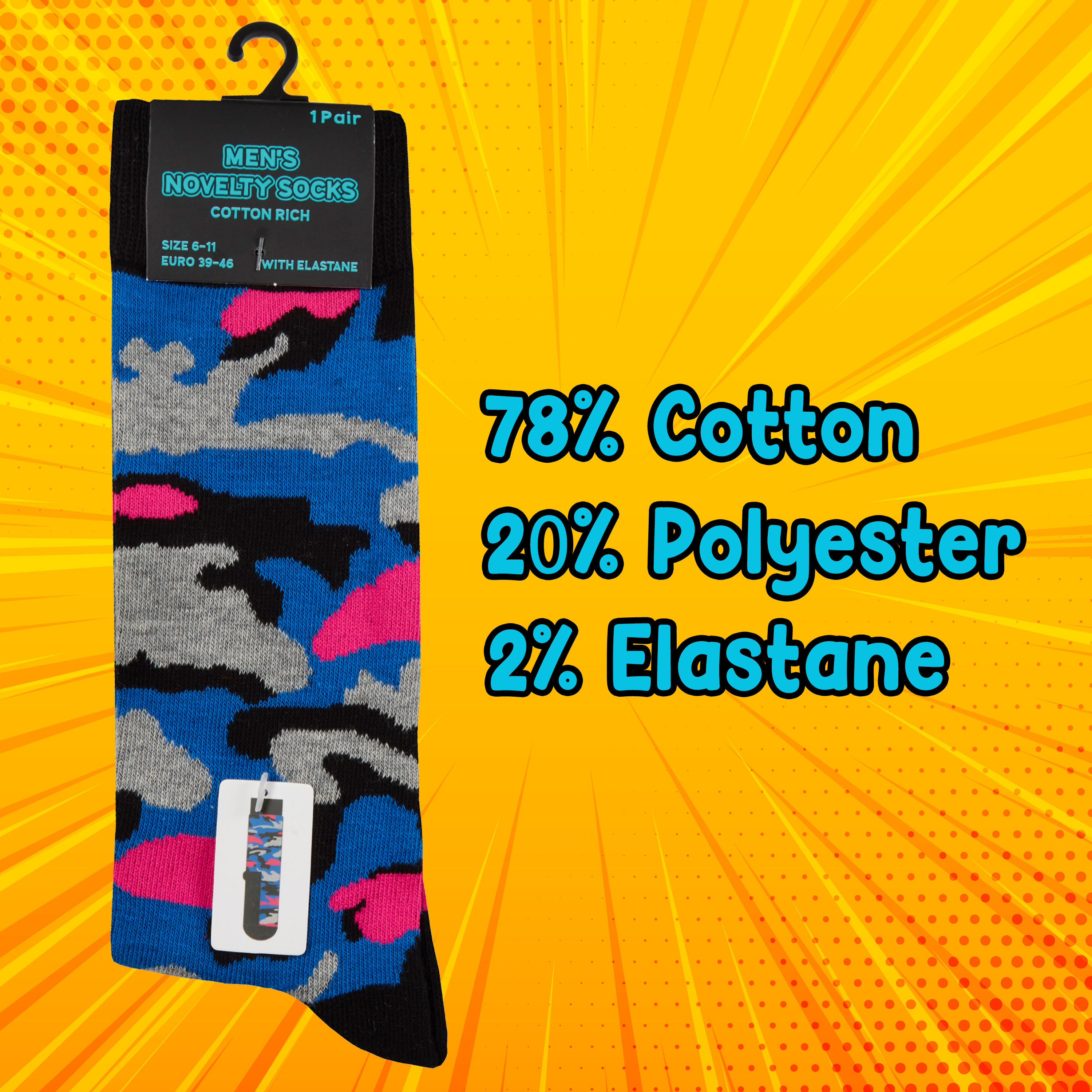 Mens Funky Socks Crew Mid Calf Novelty Cartoon Funny Cotton Rich Gift Present UK - Picture 7 of 25