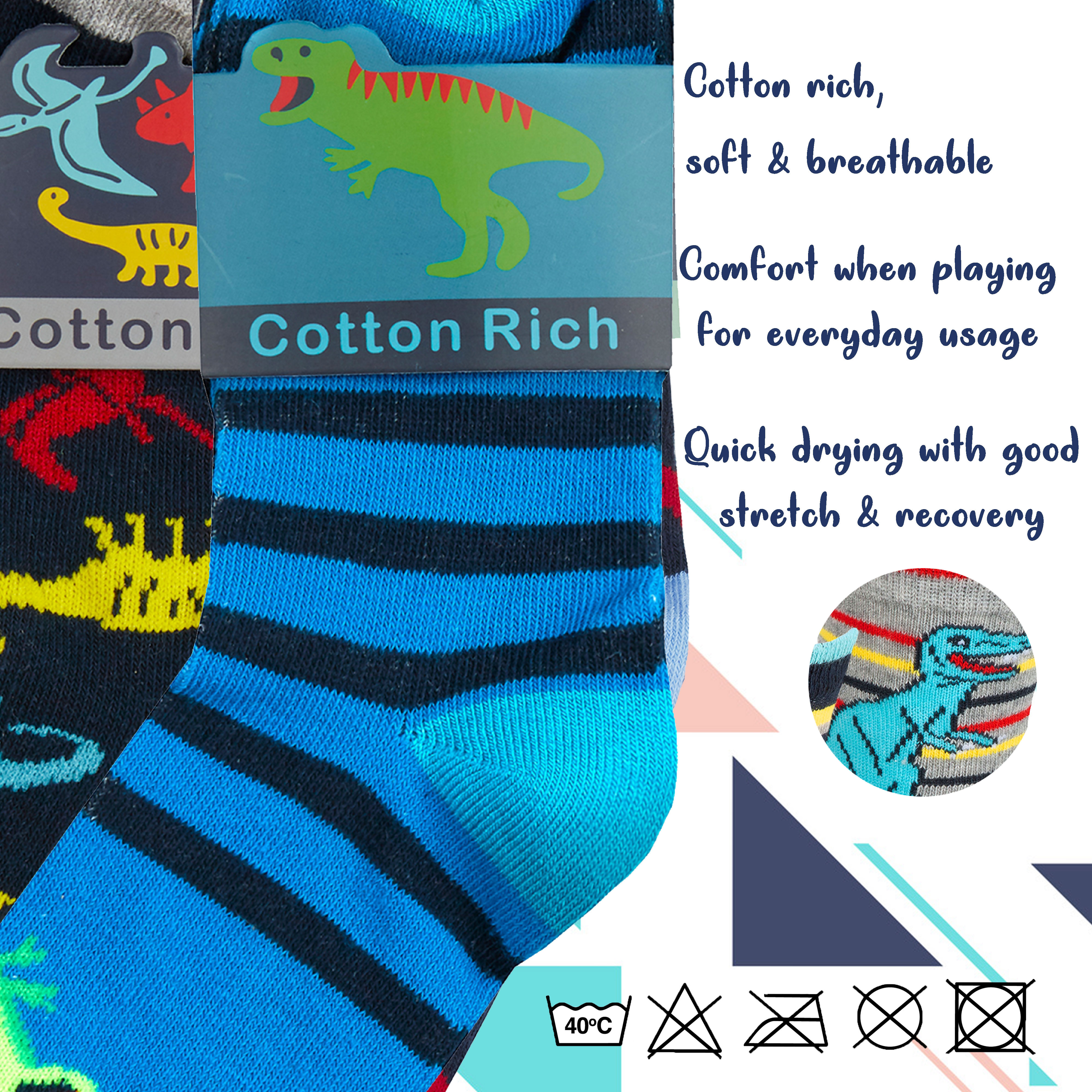 6 Pairs Boys Cotton Rich Novelty Funky Cartoon School Everyday Multipack Socks - Picture 30 of 46