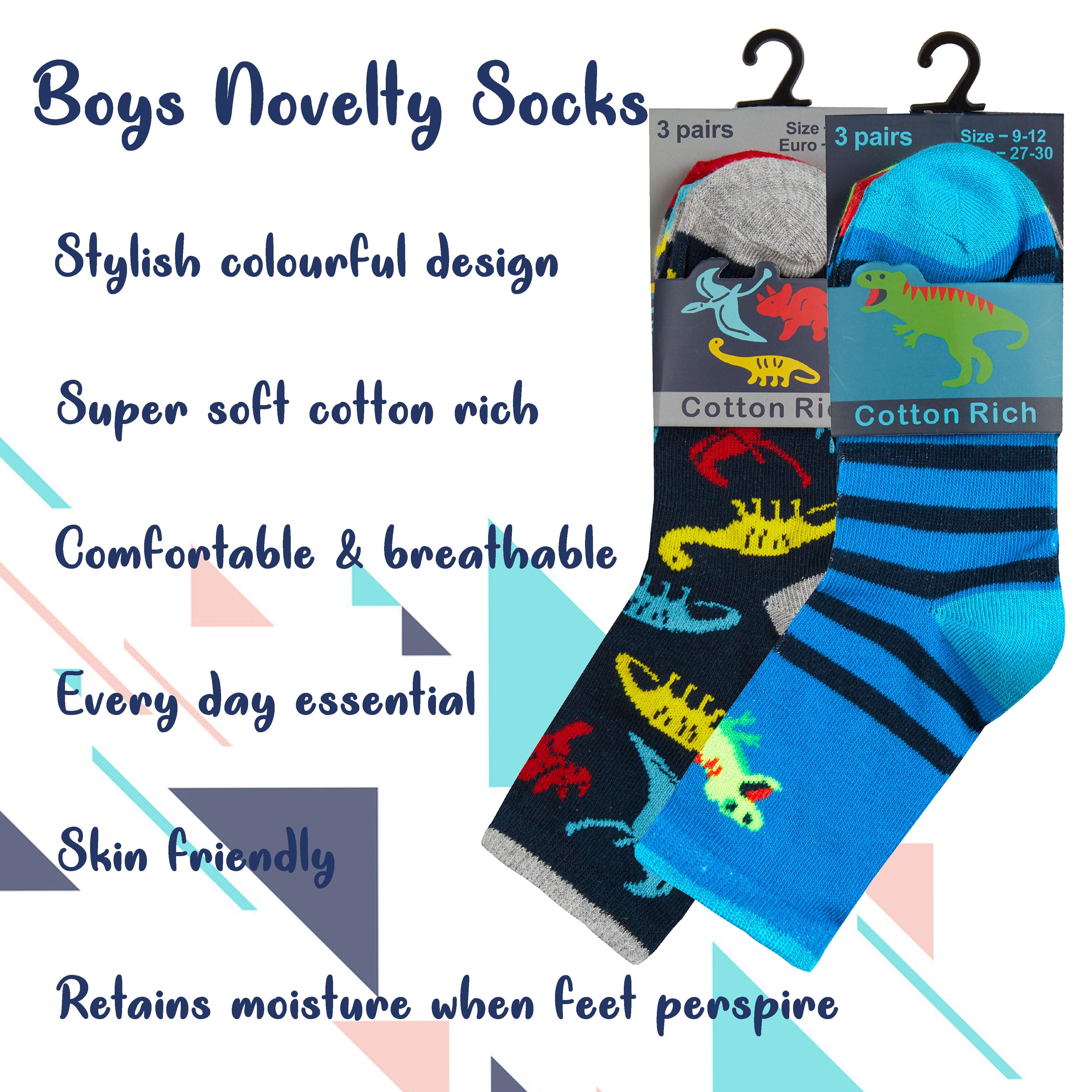 6 Pairs Boys Cotton Rich Novelty Funky Cartoon School Everyday Multipack Socks - Picture 29 of 46
