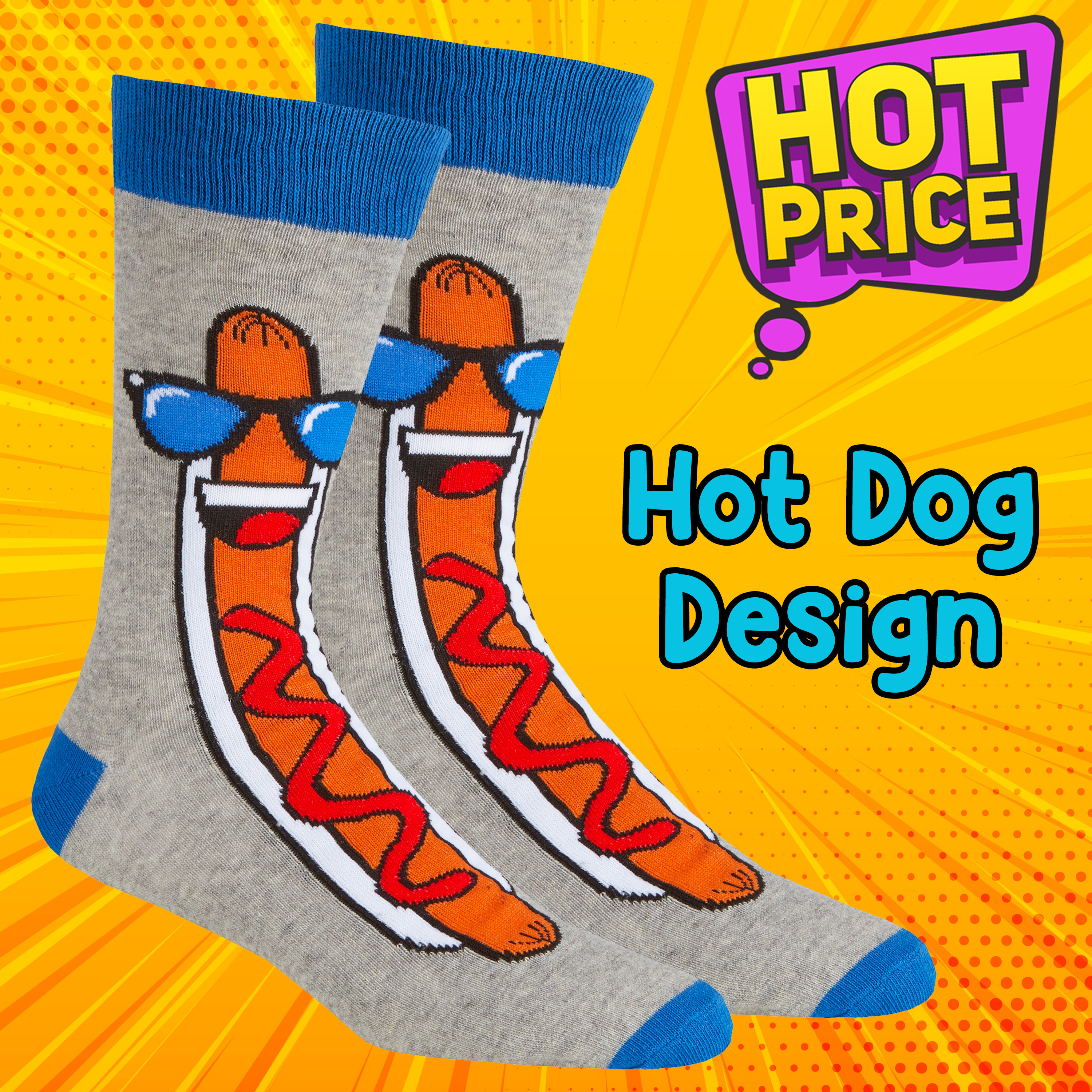 Mens Funky Socks Crew Mid Calf Novelty Cartoon Funny Cotton Rich Gift Present UK - Picture 14 of 25