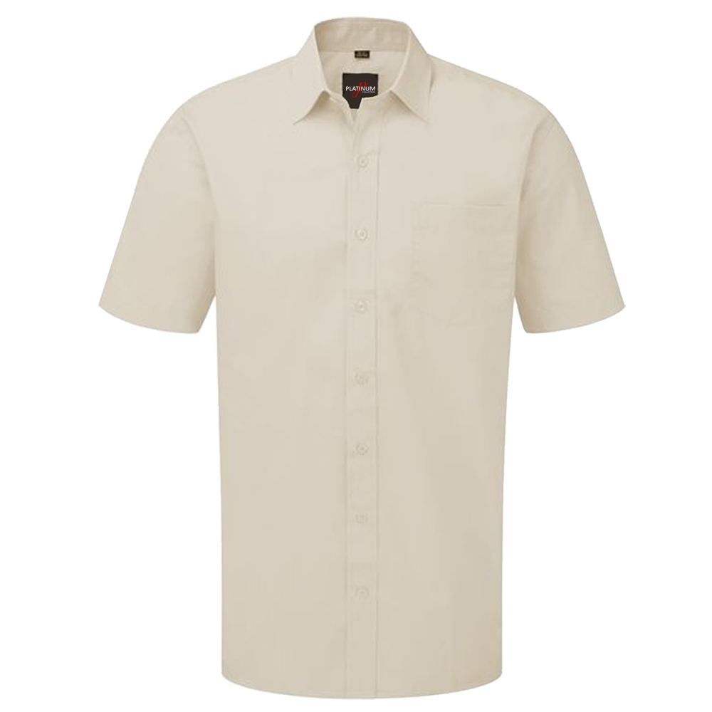 Men's Plain Smart Everyday Shirt Easy Care Formal Casual Collar Short Sleeve UK - Picture 9 of 20