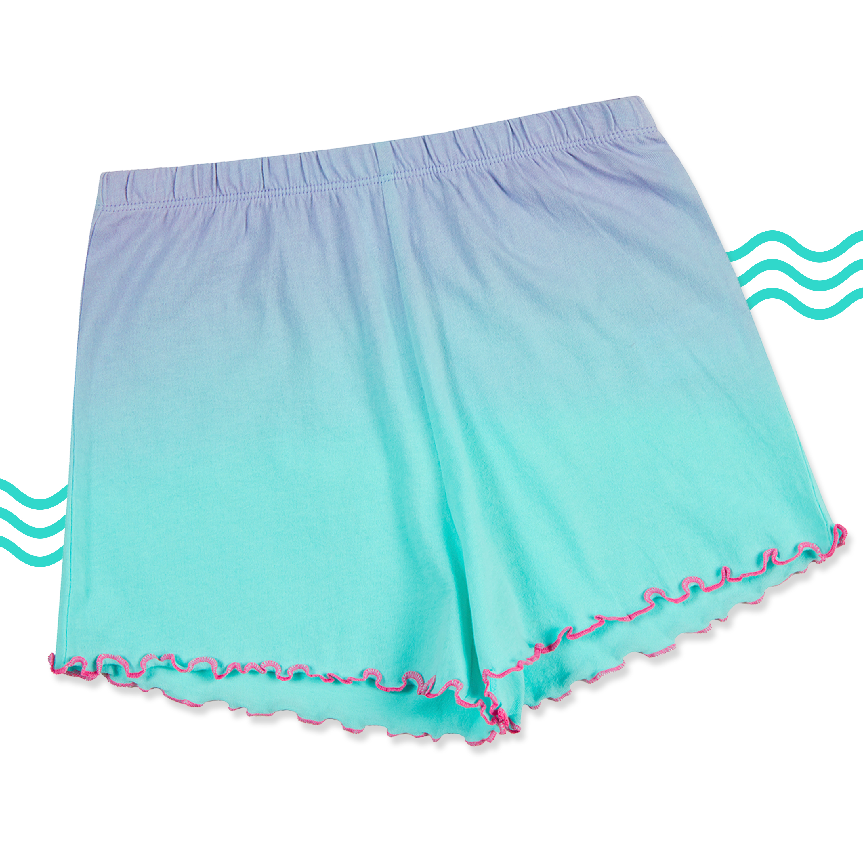 Girls Kids Short Pyjamas Short Sleeve PJs Set 100% Cotton Summer Gradient Design - Picture 12 of 13