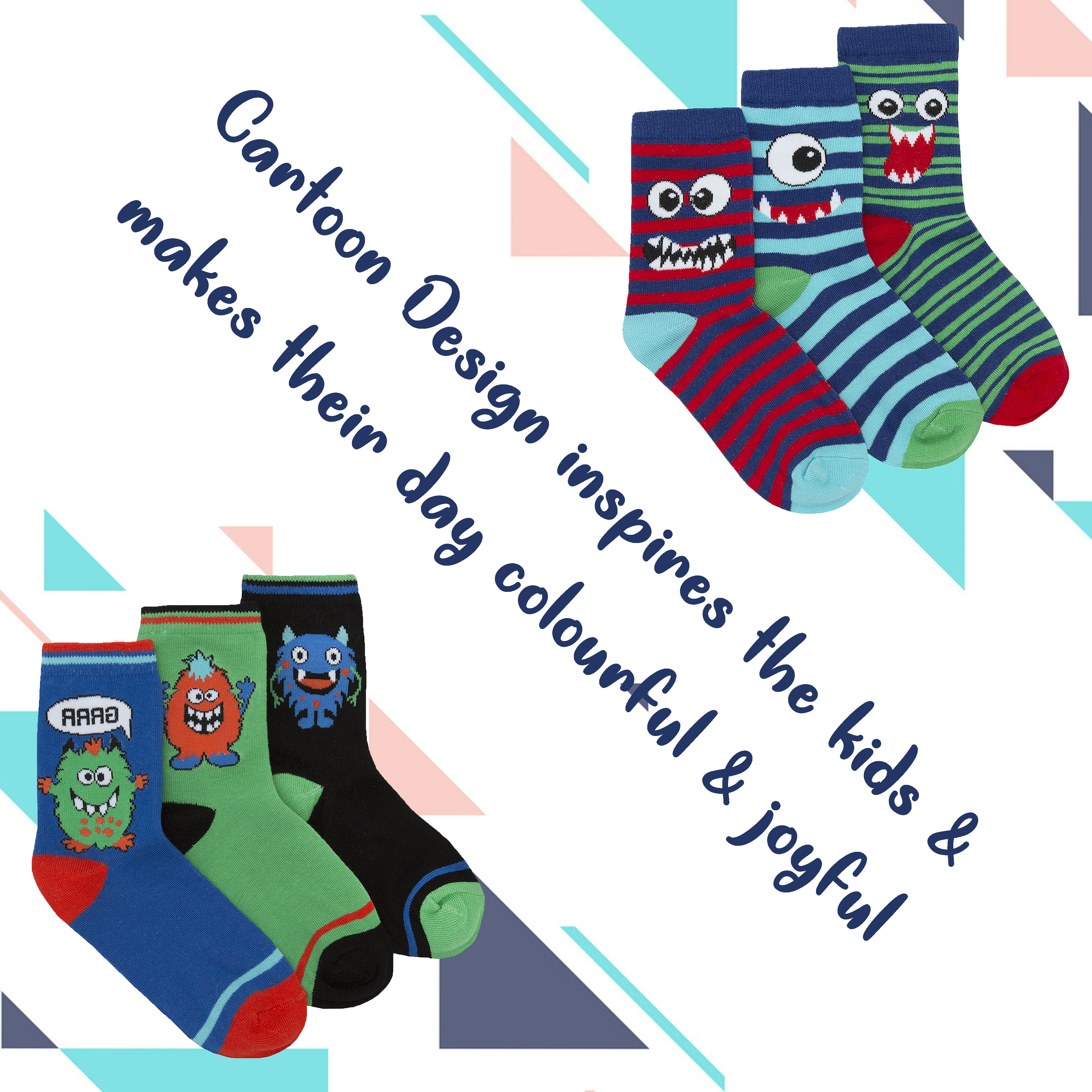 6 Pairs Boys Cotton Rich Novelty Funky Cartoon School Everyday Multipack Socks - Picture 12 of 46