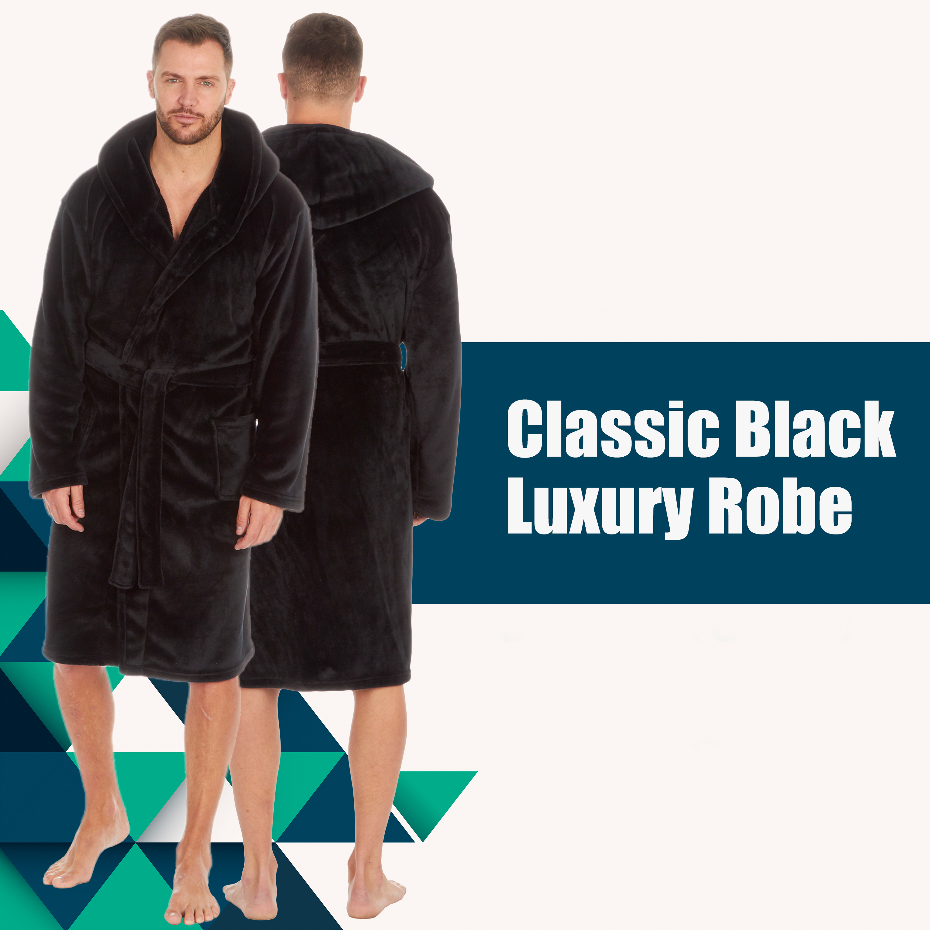 Mens Dressing Gown Robe Big and Tall Plus Size Hooded M L XL XXL 3XL 4XL 5XL UK
