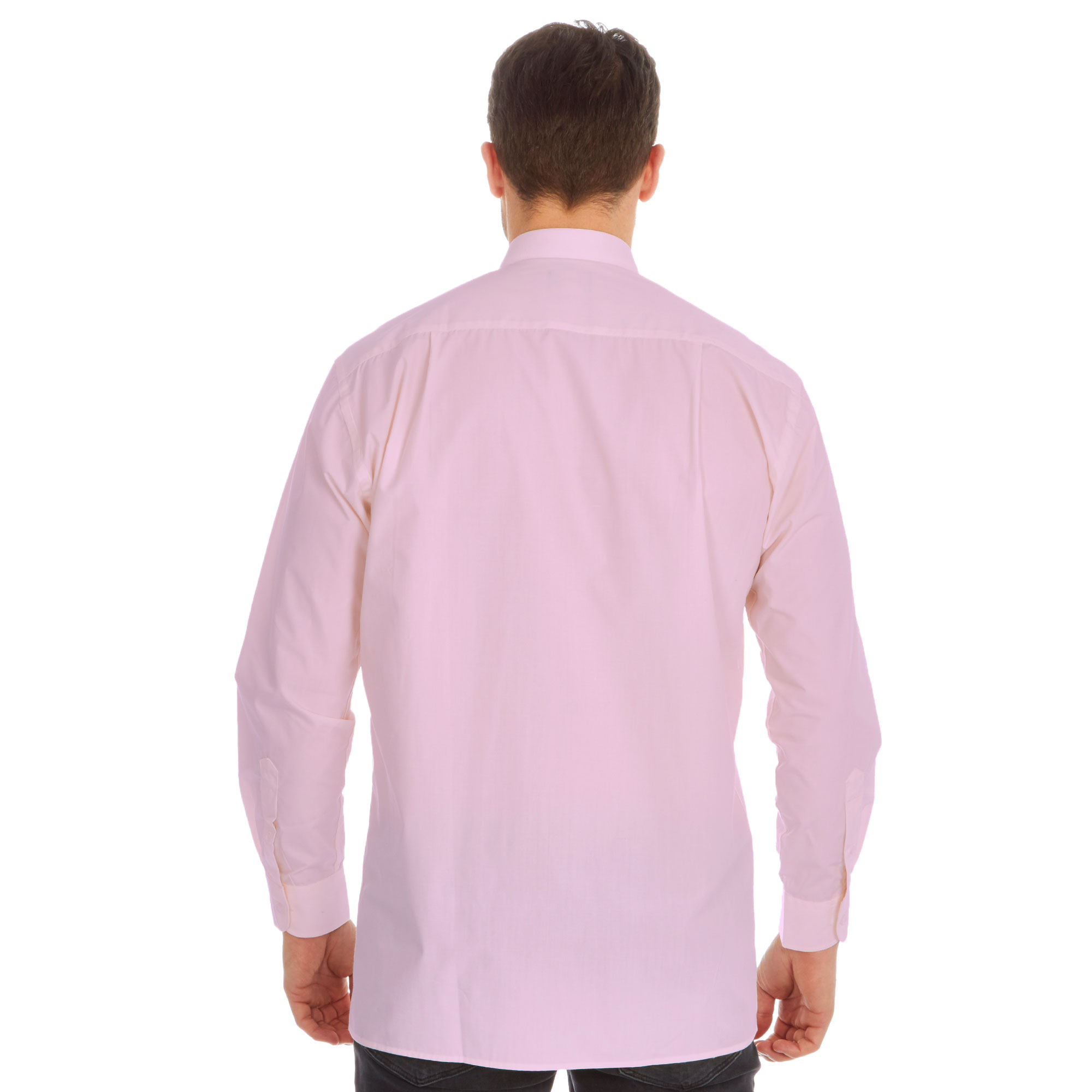 Men's Plain Cotton Everyday Shirt Easy Care Formal Casual Collar Long ...