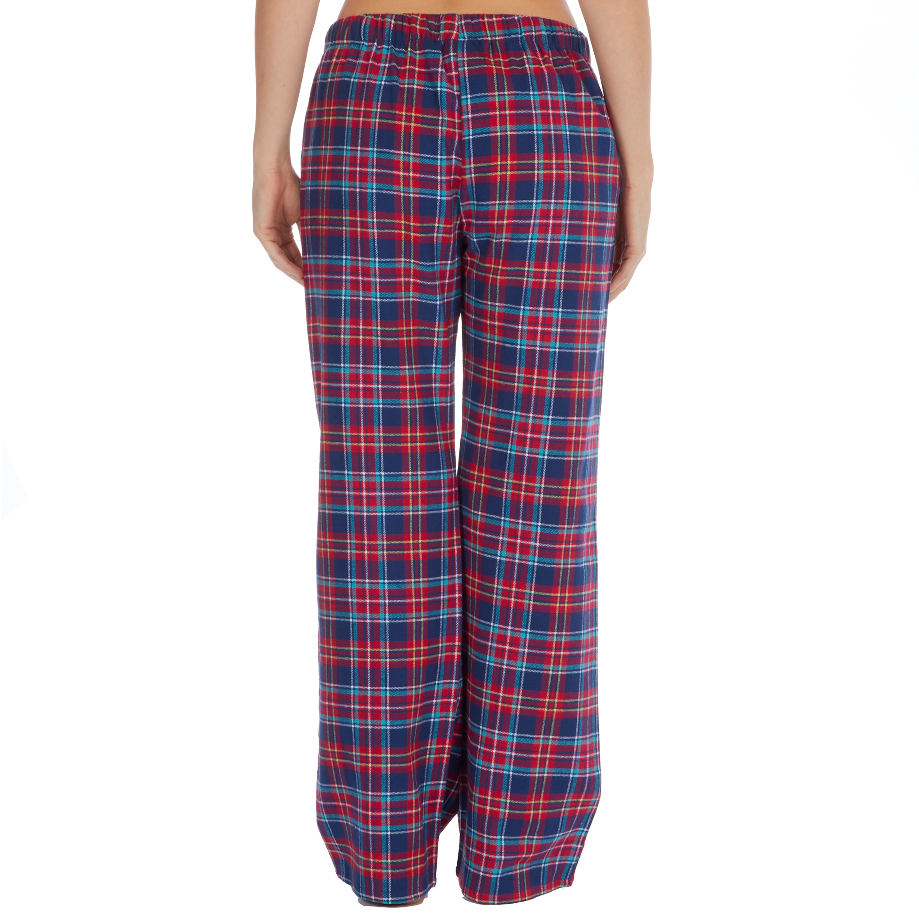 Ladies Checked Tartan Flannel Pyjama Pants Trousers Bottoms Long Cotton ...