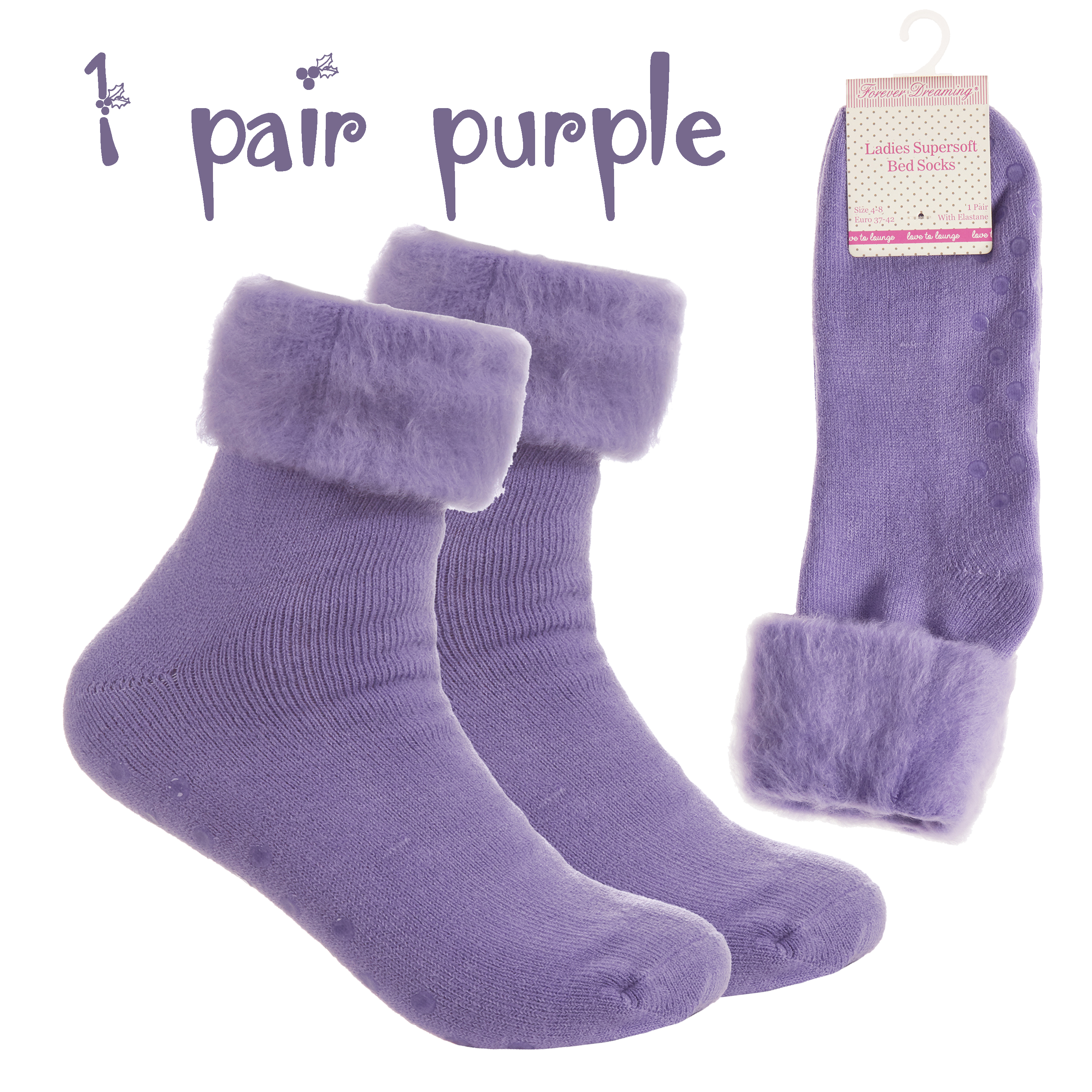 Ladies Super Soft Bed Socks Non Slip Lounge Socks for Girl Women Size 4-8 Cosy - Picture 13 of 14