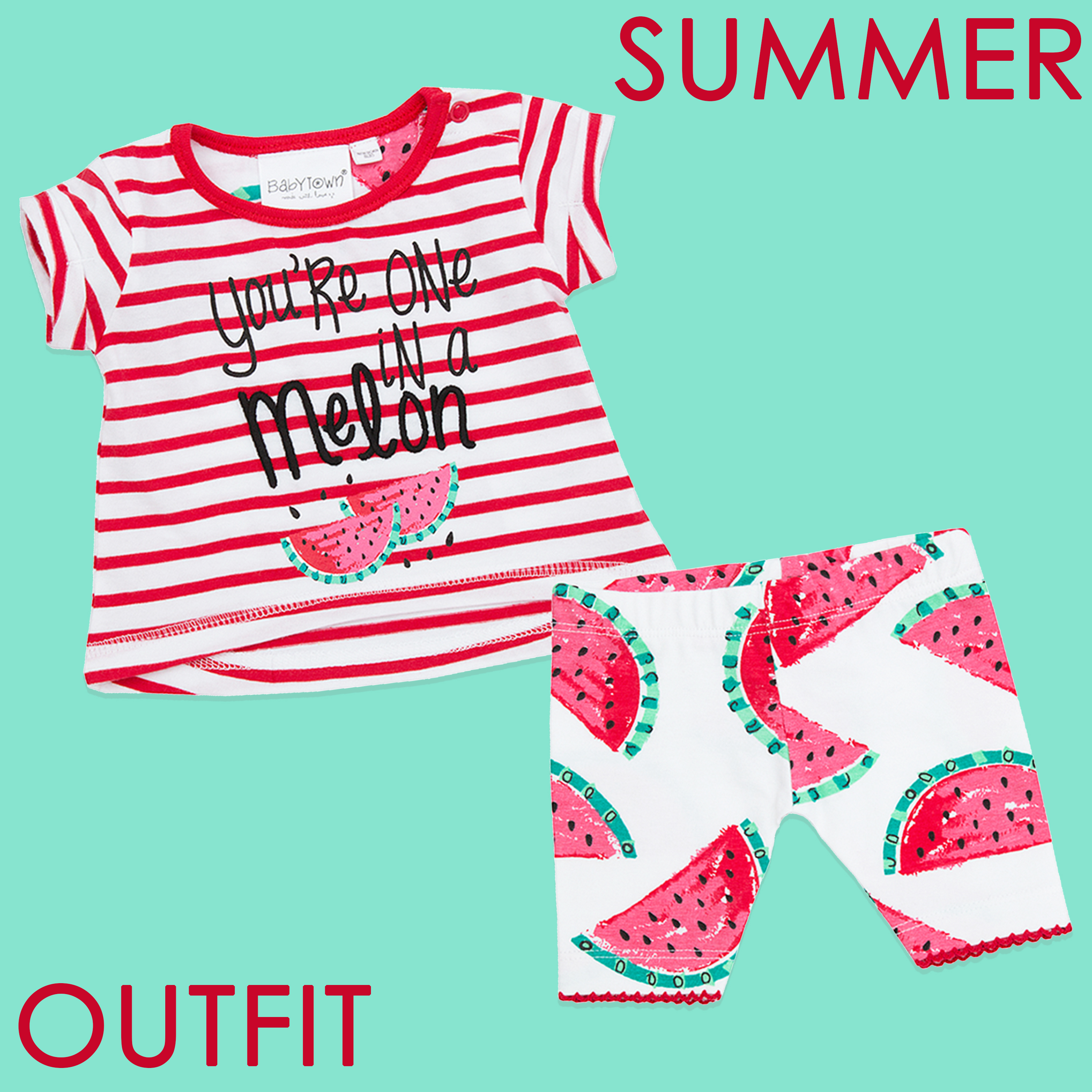 Baby Girls Outfit Watermelon T-Shirt & Leggings Set 0-3 3-6 6-9 9-12 12-18 18-24 - Picture 6 of 6