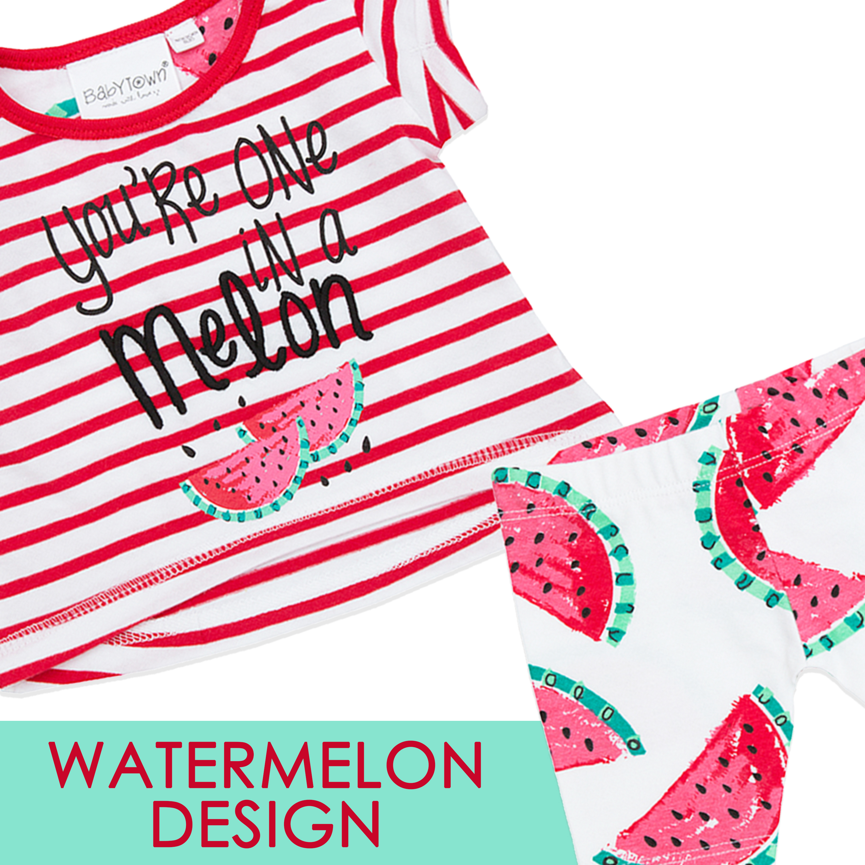 Baby Girls Outfit Watermelon T-Shirt & Leggings Set 0-3 3-6 6-9 9-12 12-18 18-24 - Picture 5 of 6