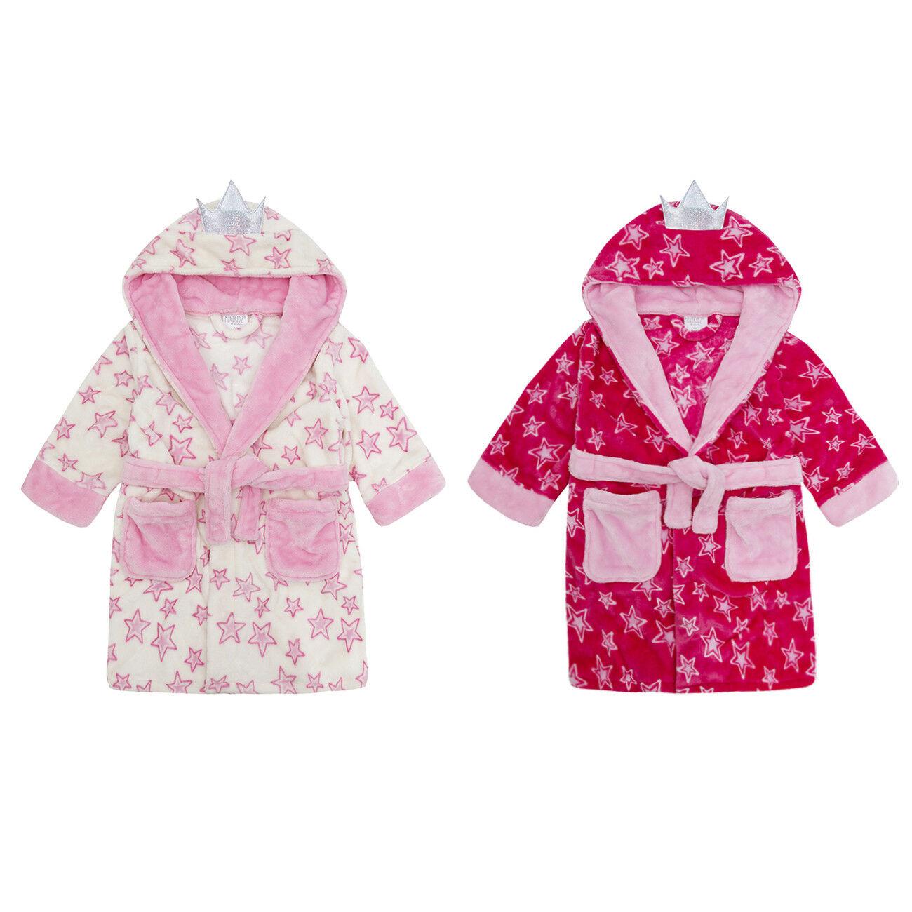 MiniKidz Childrens Kids Girls Fairy Princess Dressing Gown Hooded
