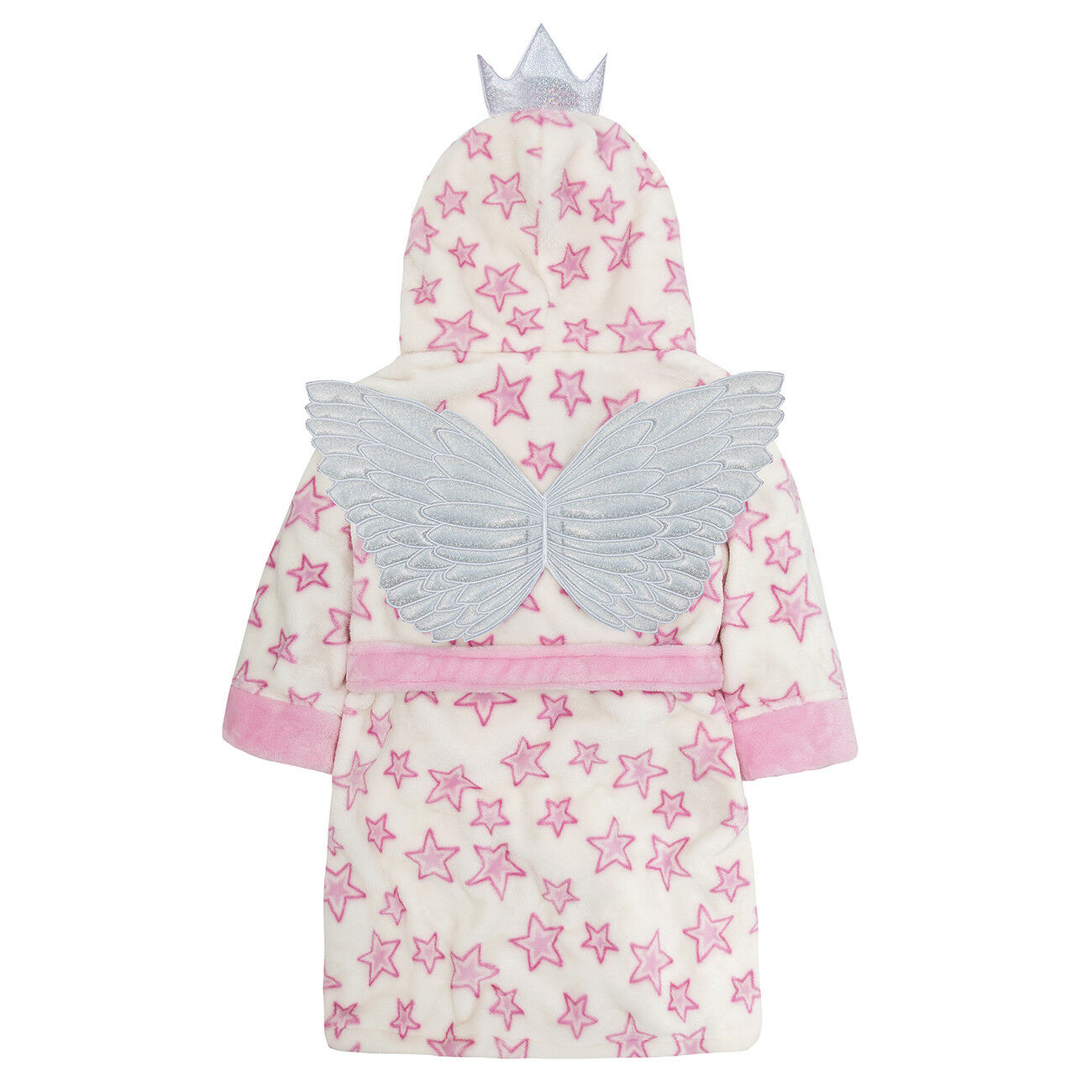 MiniKidz Childrens Kids Girls Fairy Princess Dressing Gown Hooded Fleece Robe