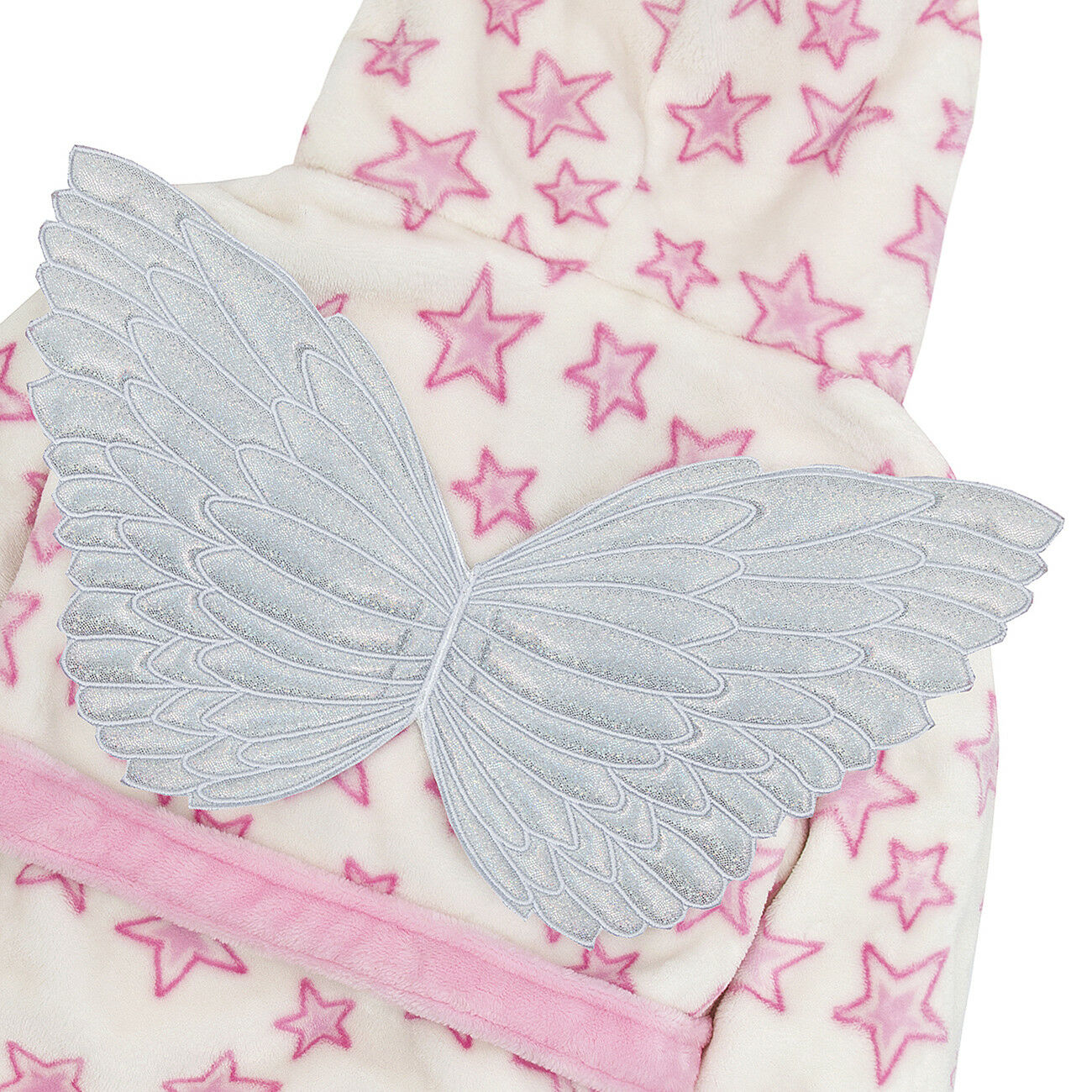 MiniKidz Childrens Kids Girls Fairy Princess Dressing Gown Hooded Fleece Robe