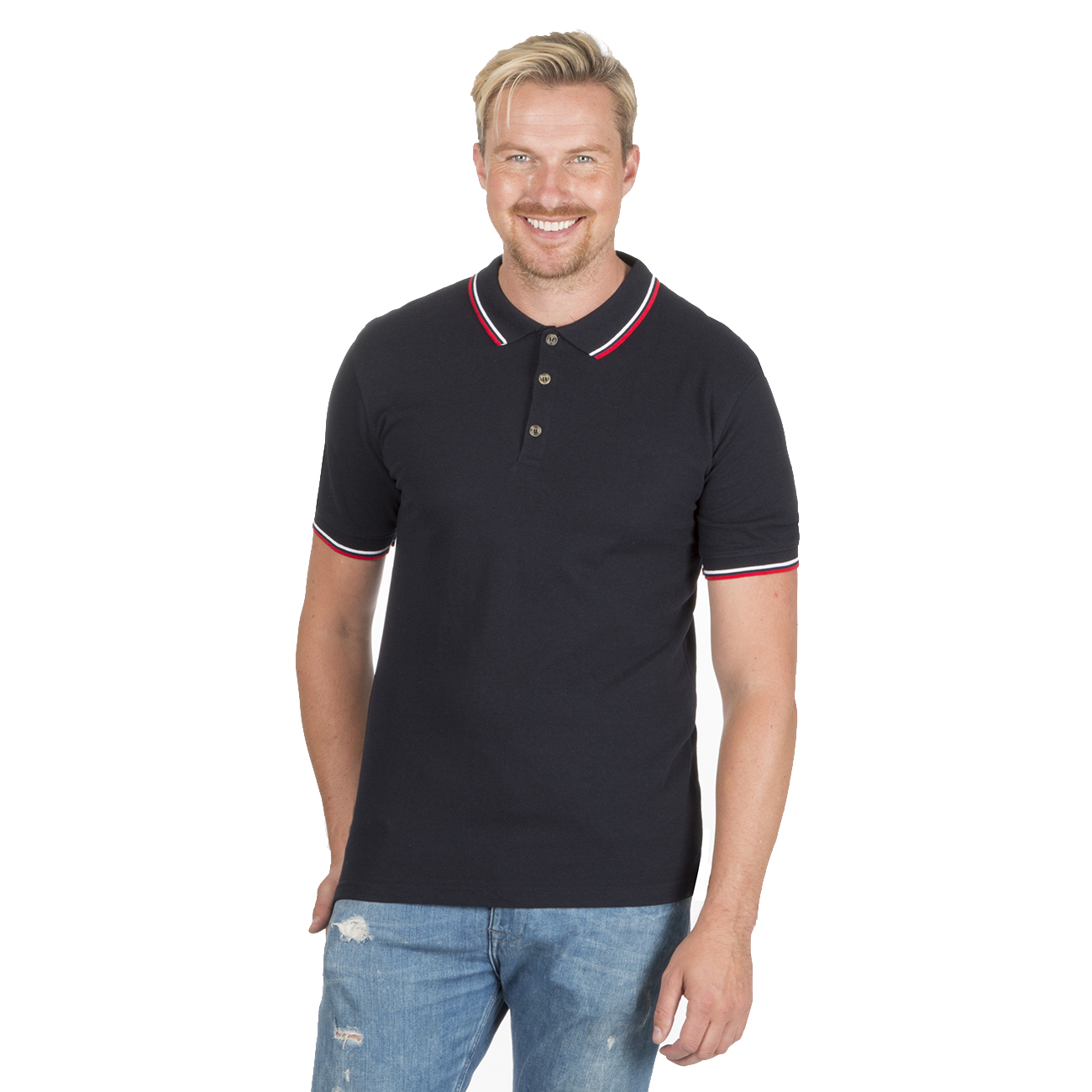 Camisa polo clásica de piqué para hombre con puntas deportes de golf manga corta básica algodón - Imagen 4 de 11