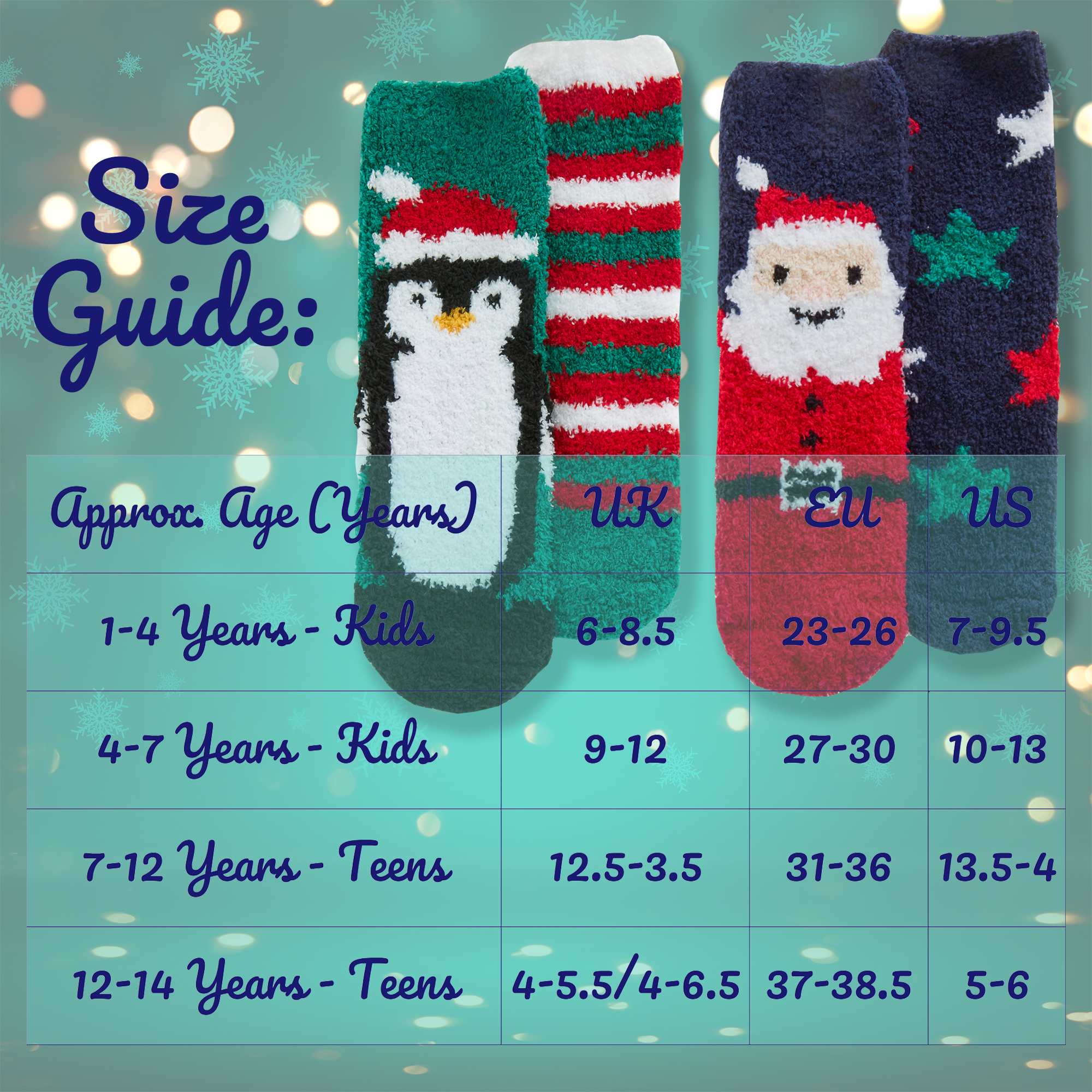 Kids Boys Girls Winter Christmas Fluffy Bed Socks Non Slip Xmas 6-8.5 up to 4-6 - Picture 25 of 37