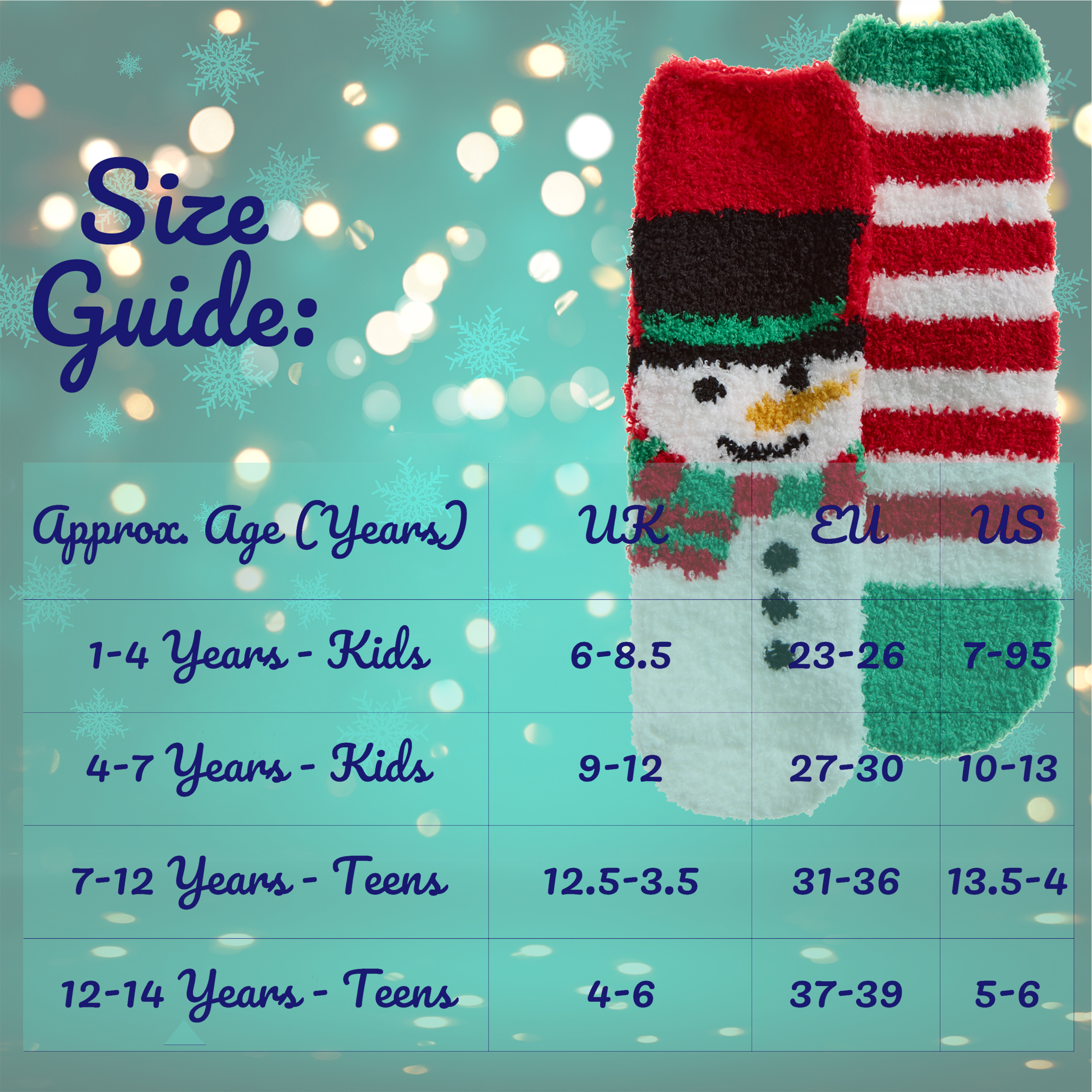 Kids Boys Girls Winter Christmas Fluffy Bed Socks Non Slip Xmas 6-8.5 up to 4-6 - Picture 31 of 37