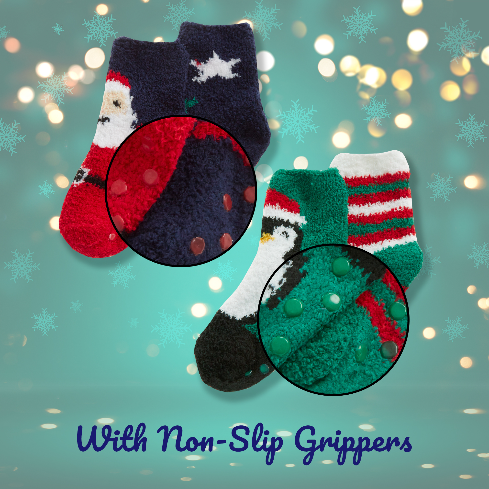 Kids Boys Girls Winter Christmas Fluffy Bed Socks Non Slip Xmas 6-8.5 up to 4-6 - Picture 22 of 37