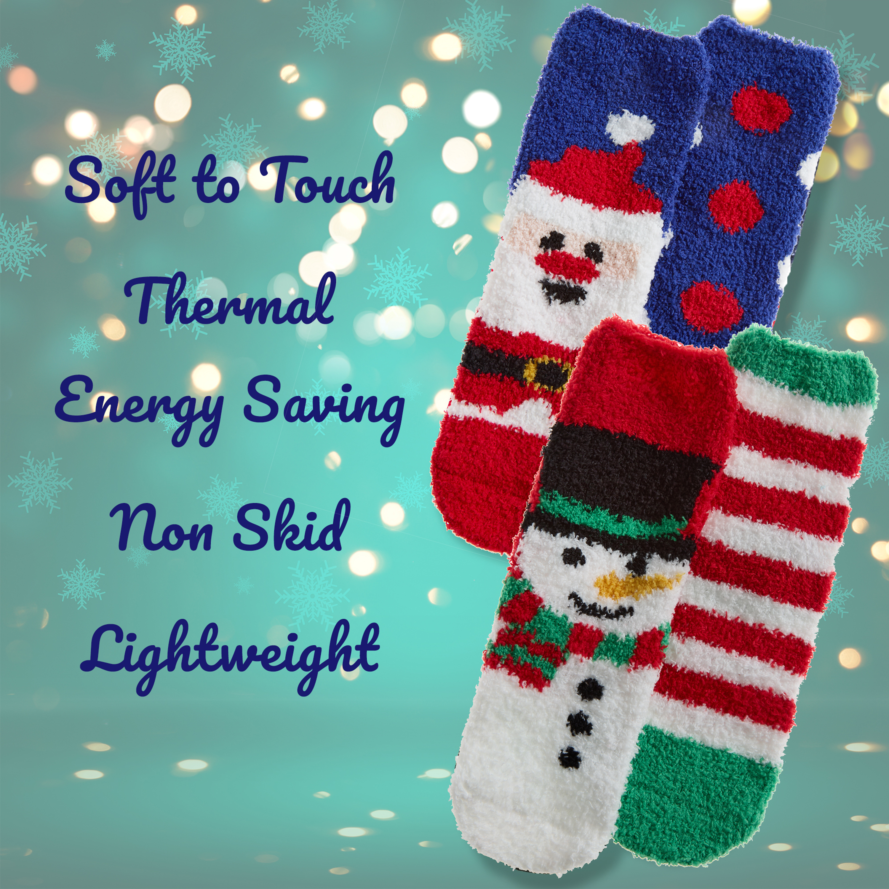 Kids Boys Girls Winter Christmas Fluffy Bed Socks Non Slip Xmas 6-8.5 up to 4-6 - Picture 11 of 37
