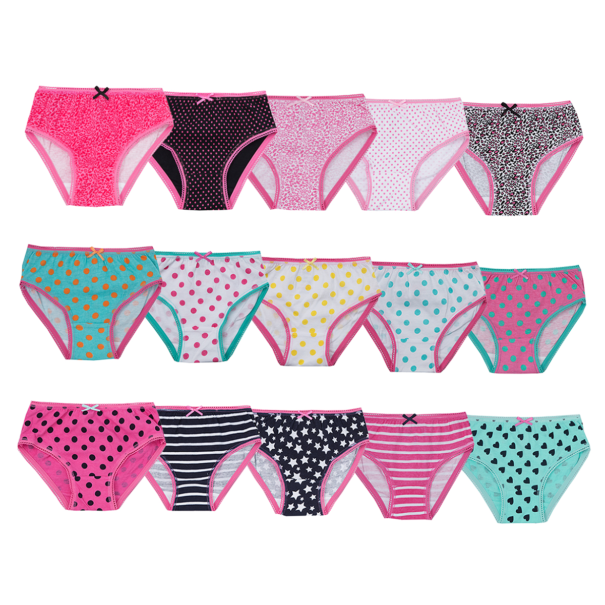 Infant Girls Childrens Briefs Underwear Underpants 5 Pack Pairs Cotton