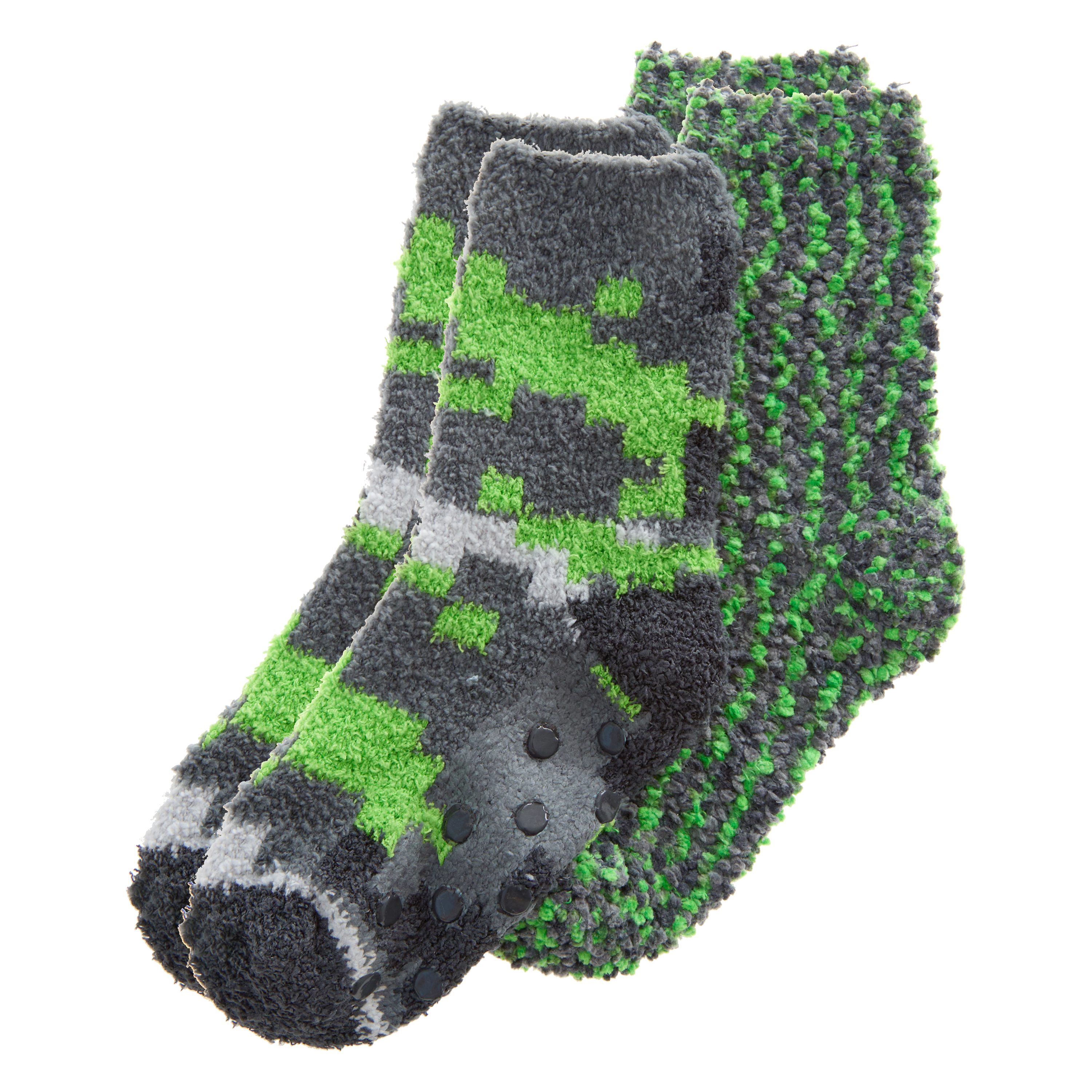 2 pares de calcetines de cama antideslizantes para palomitas de maíz esponjosas para niños píxel 9-12 12-3 4-6 - Imagen 9 de 29