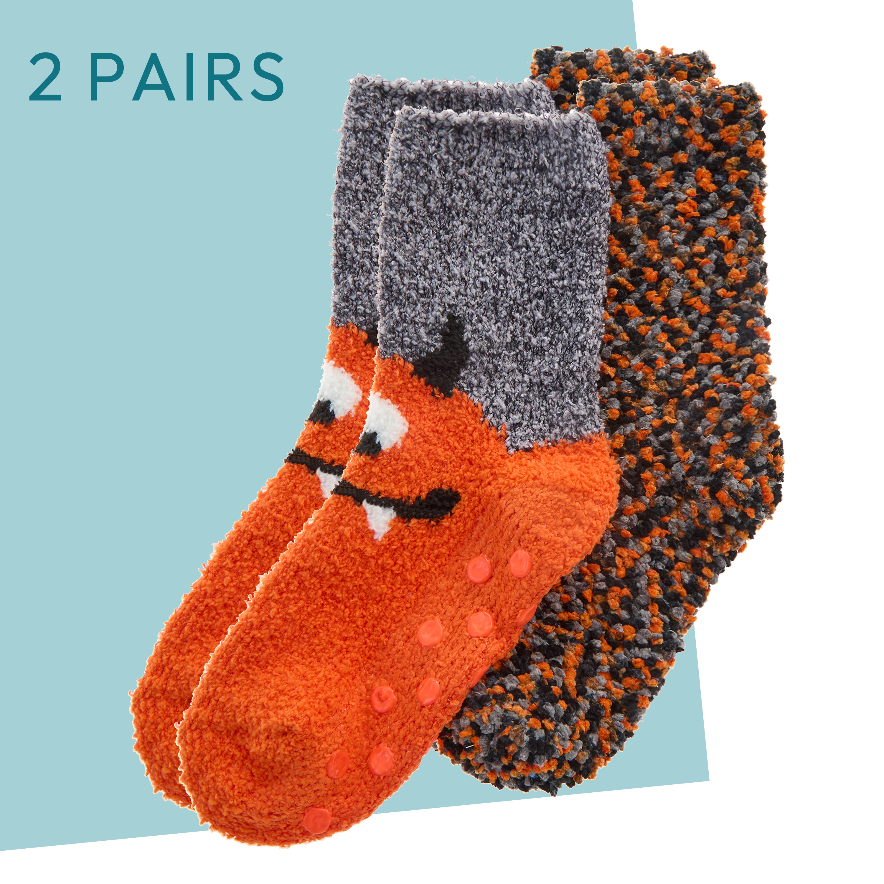 2 pares de calcetines de cama antideslizantes para palomitas de maíz esponjosas para niños píxel 9-12 12-3 4-6 - Imagen 17 de 29