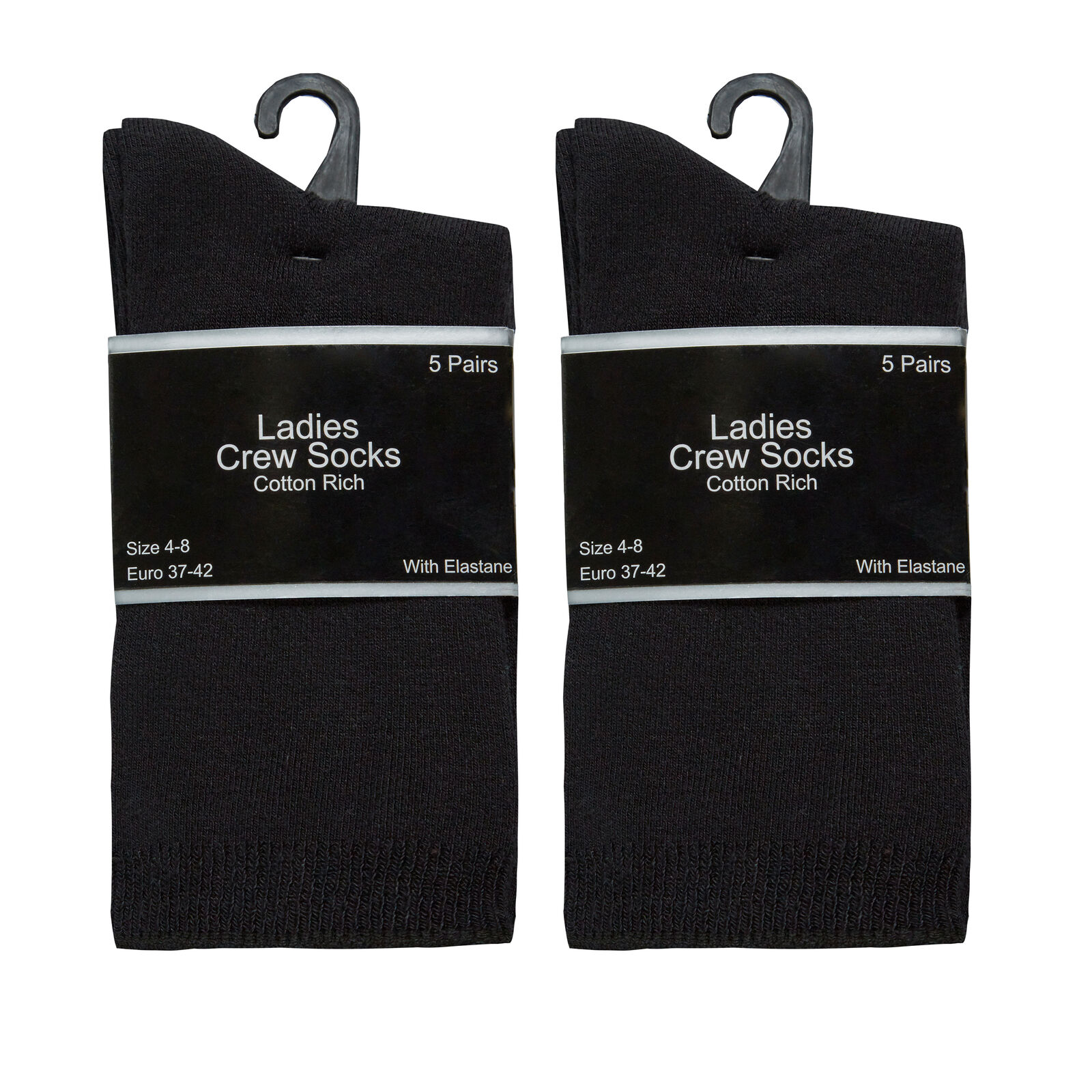 6 Pairs Ladies Plain Black Cotton Trainer Invisible Socks 4-8 uk 37-42 