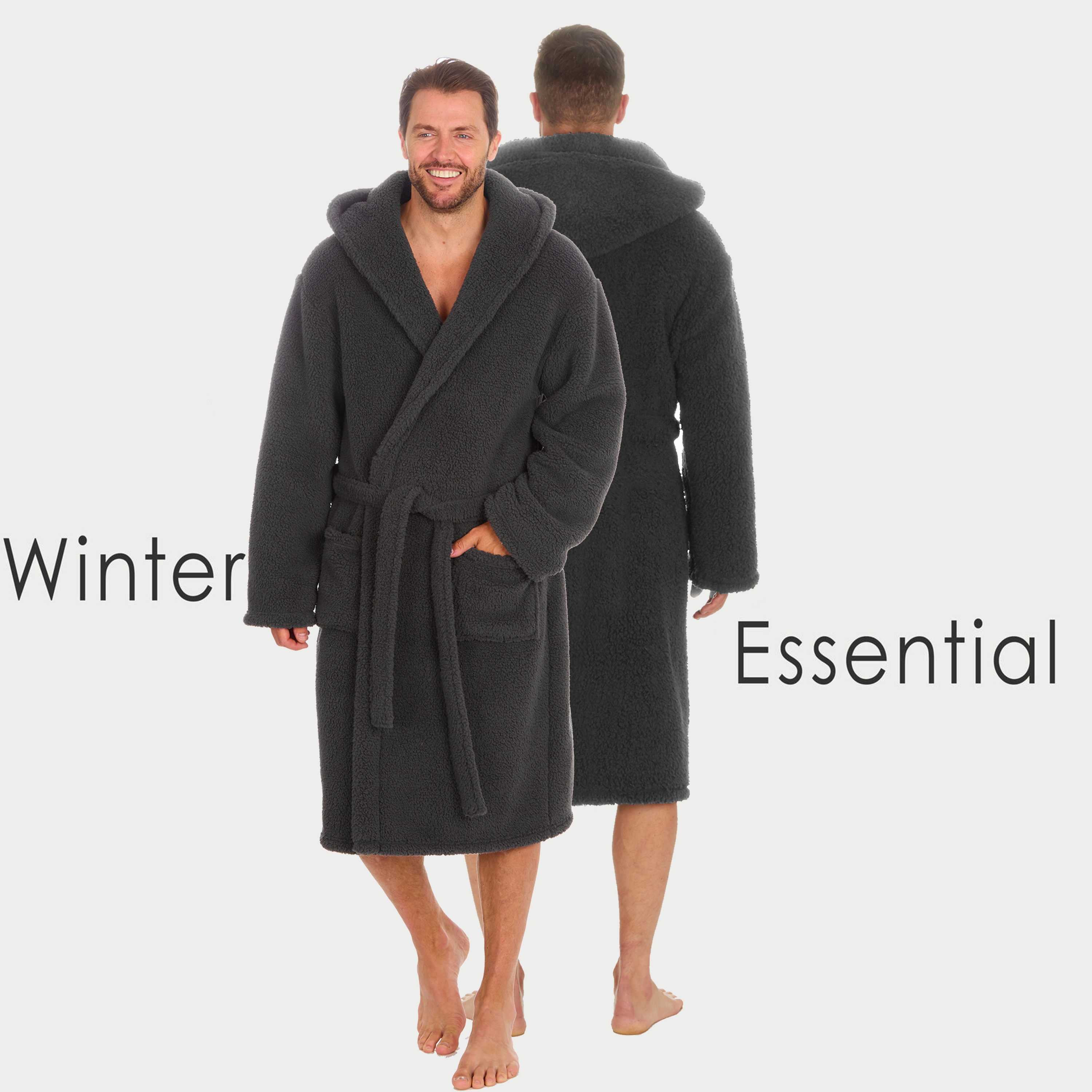Men's Winter Thicken Flannel Robes V Neck Warm Bathrobe with Belt Men  Fluffy Shower Robe Dressing Gown Male Sleepwear Housewear - AliExpress