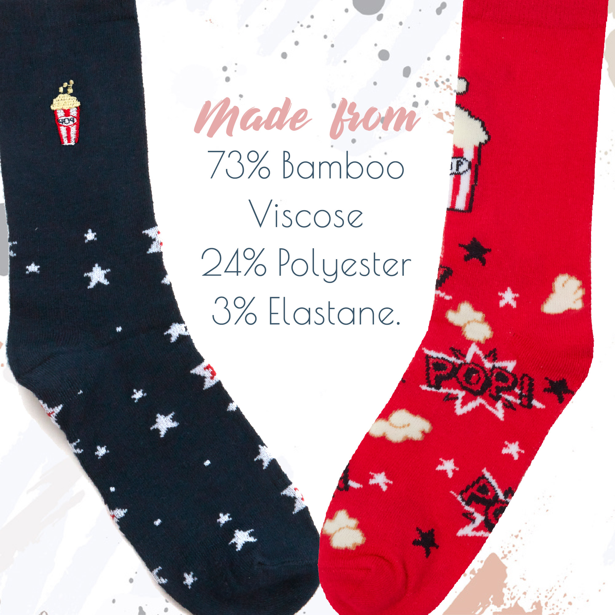 Ladies Bamboo Viscose Stripped Novelty Colourful Socks Novelty Popcorn Multipack - Picture 13 of 14