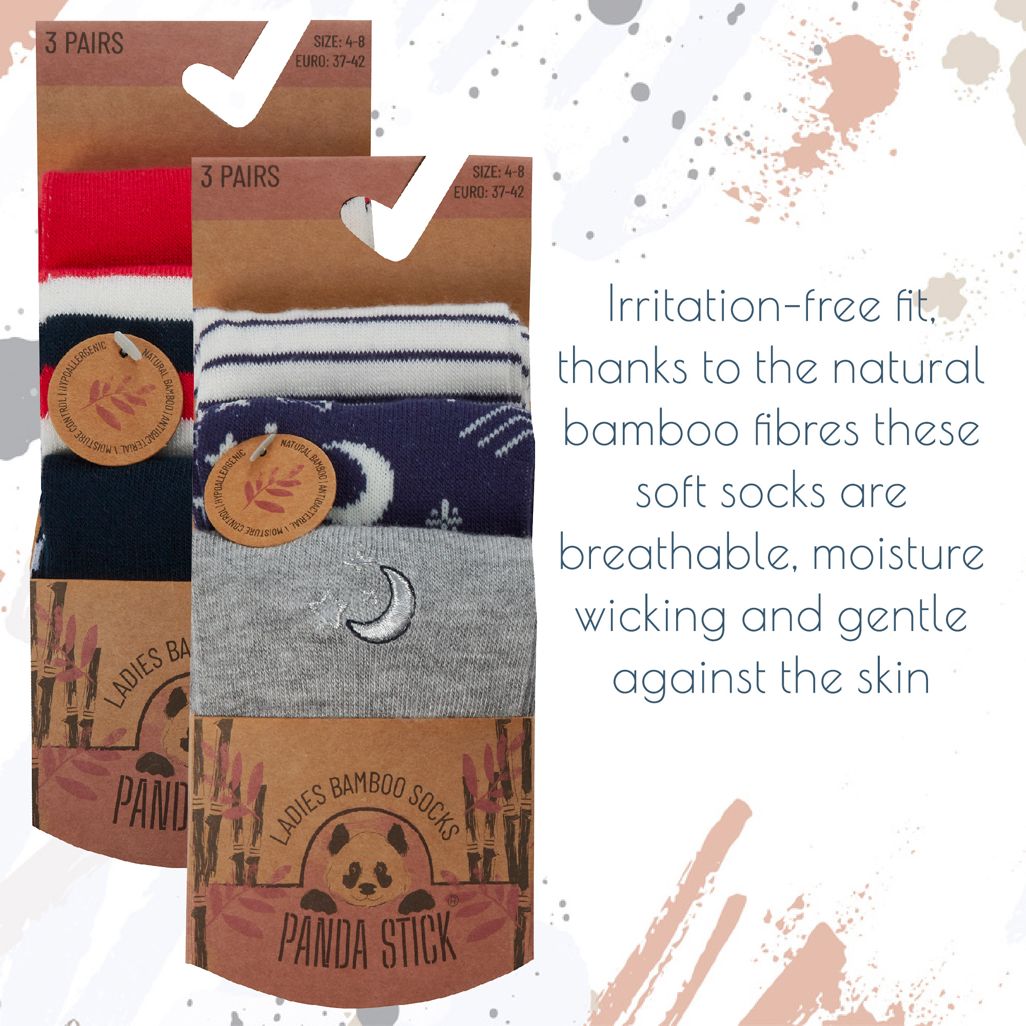Ladies Bamboo Viscose Stripped Novelty Colourful Socks Novelty Popcorn Multipack - Picture 8 of 14