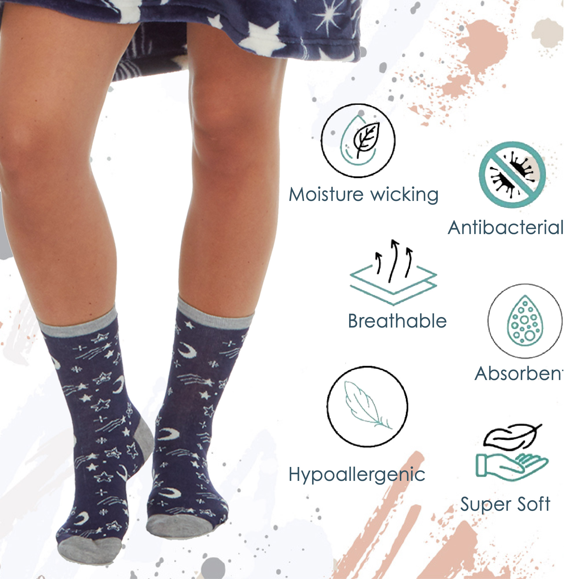 Ladies Bamboo Viscose Stripped Novelty Colourful Socks Novelty Popcorn Multipack - Picture 6 of 14