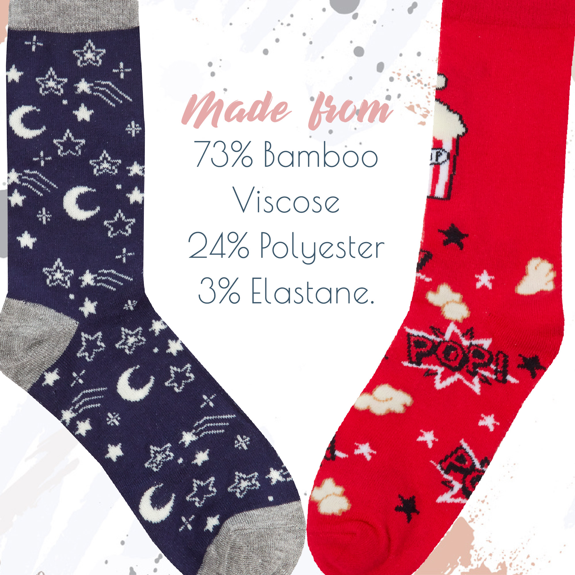 Ladies Bamboo Viscose Stripped Novelty Colourful Socks Novelty Popcorn Multipack - Picture 9 of 14