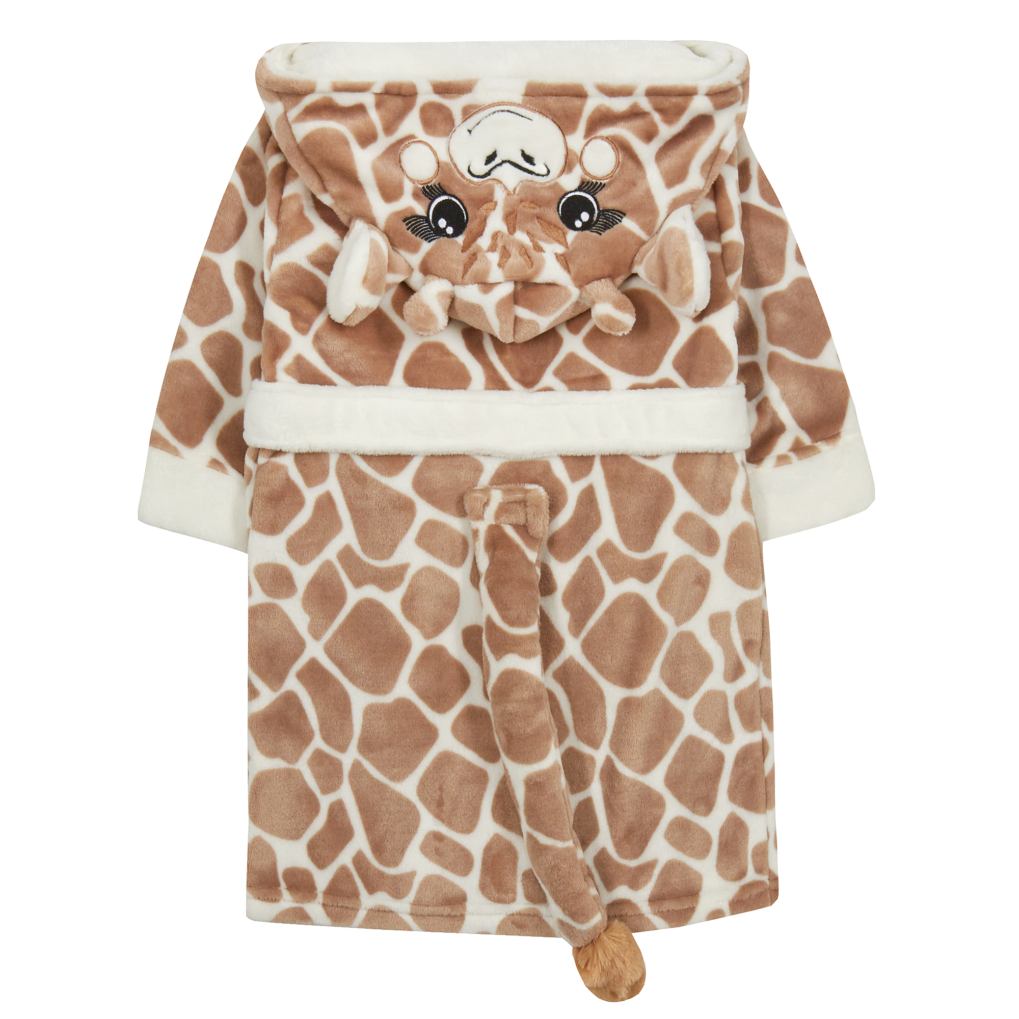 Girls Childrens Boys Dressing Gown Robe for Kids Hooded Animal Plush