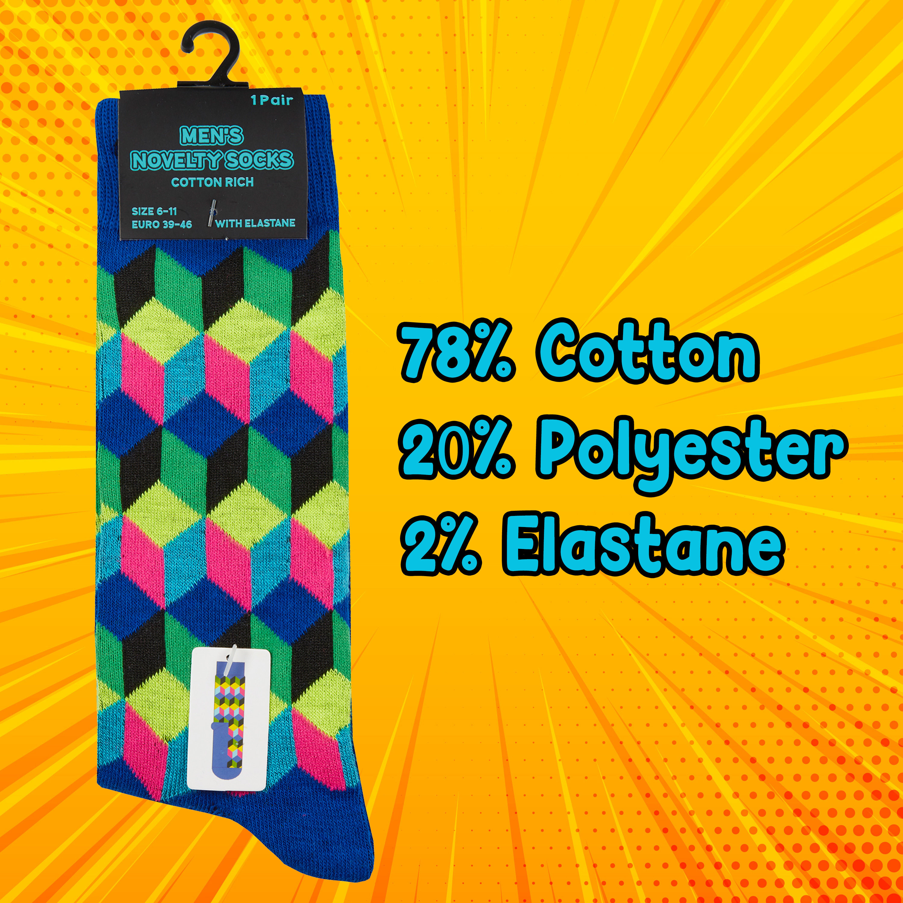 Mens Funky Socks Crew Mid Calf Novelty Cartoon Funny Cotton Rich Gift Present UK - Picture 11 of 25