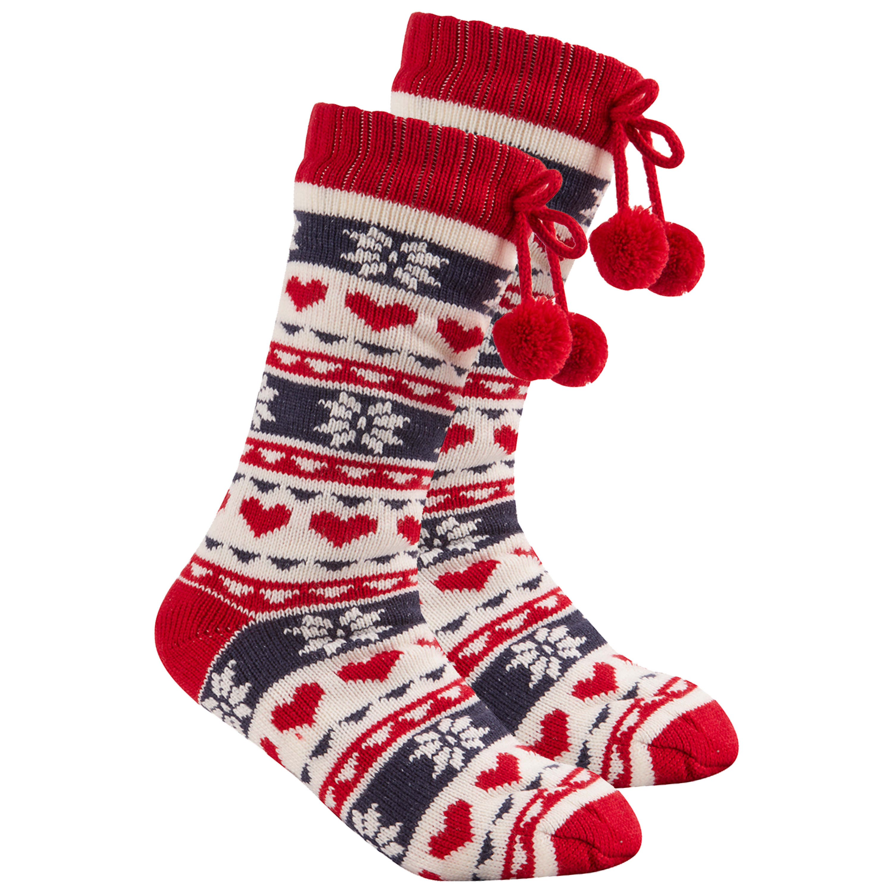 Ladies Womens Cosy Chunky Knit Slipper Socks Gift Anti Slip Grippers ...