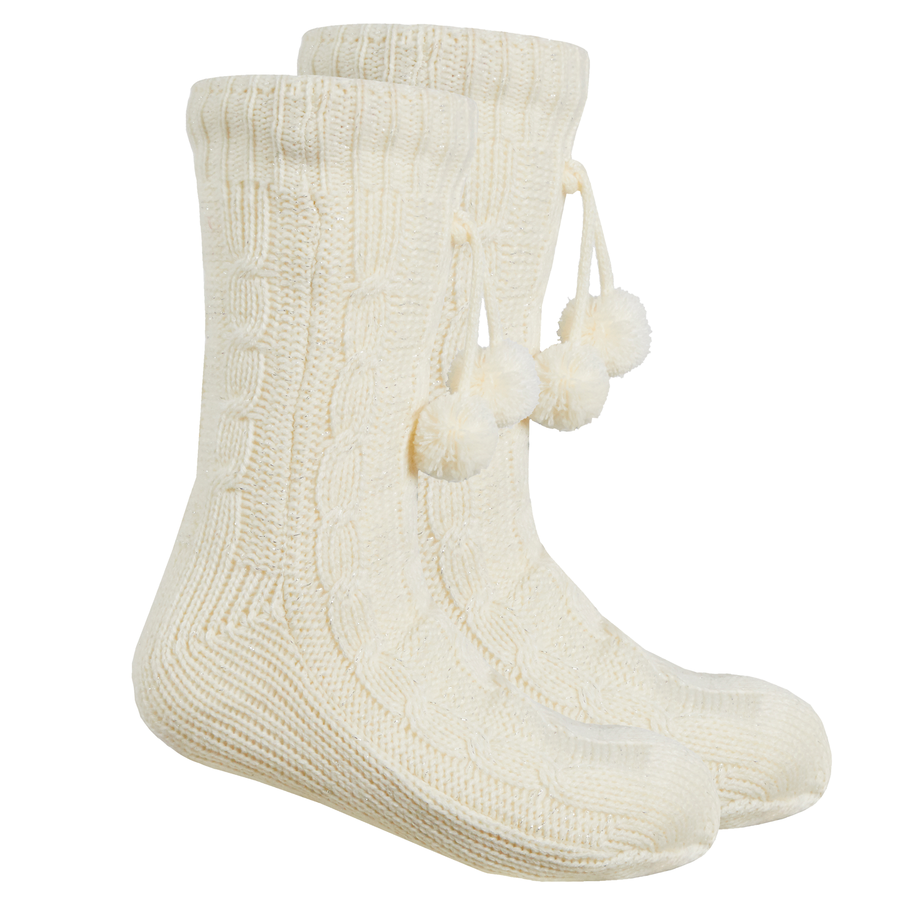 Ladies Womens Cosy Chunky Knit Slipper Socks Gift Anti Slip Grippers