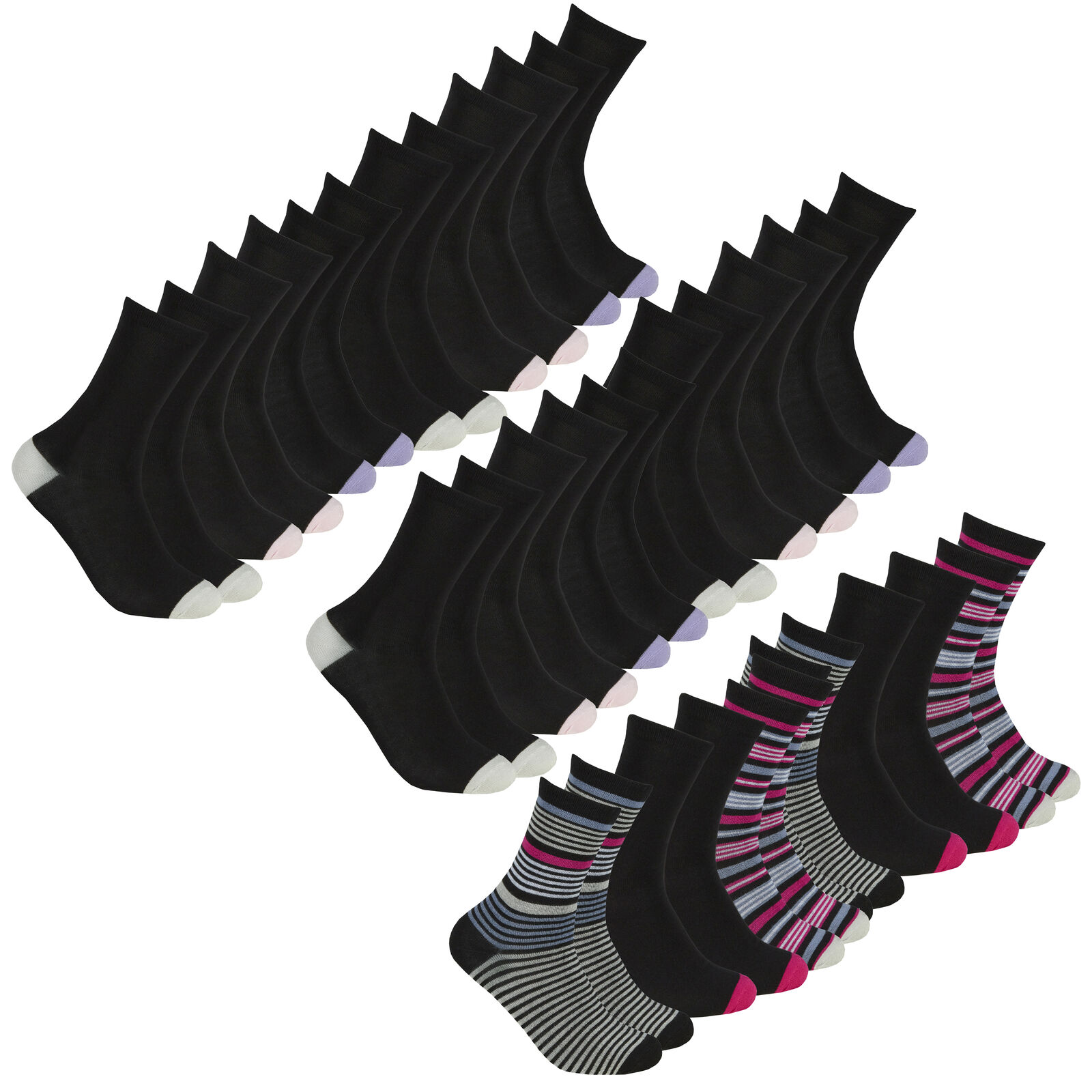 Women's Ladies Super Soft Bamboo Crew Socks Gentle Stretchy Everyday Size UK 4-8