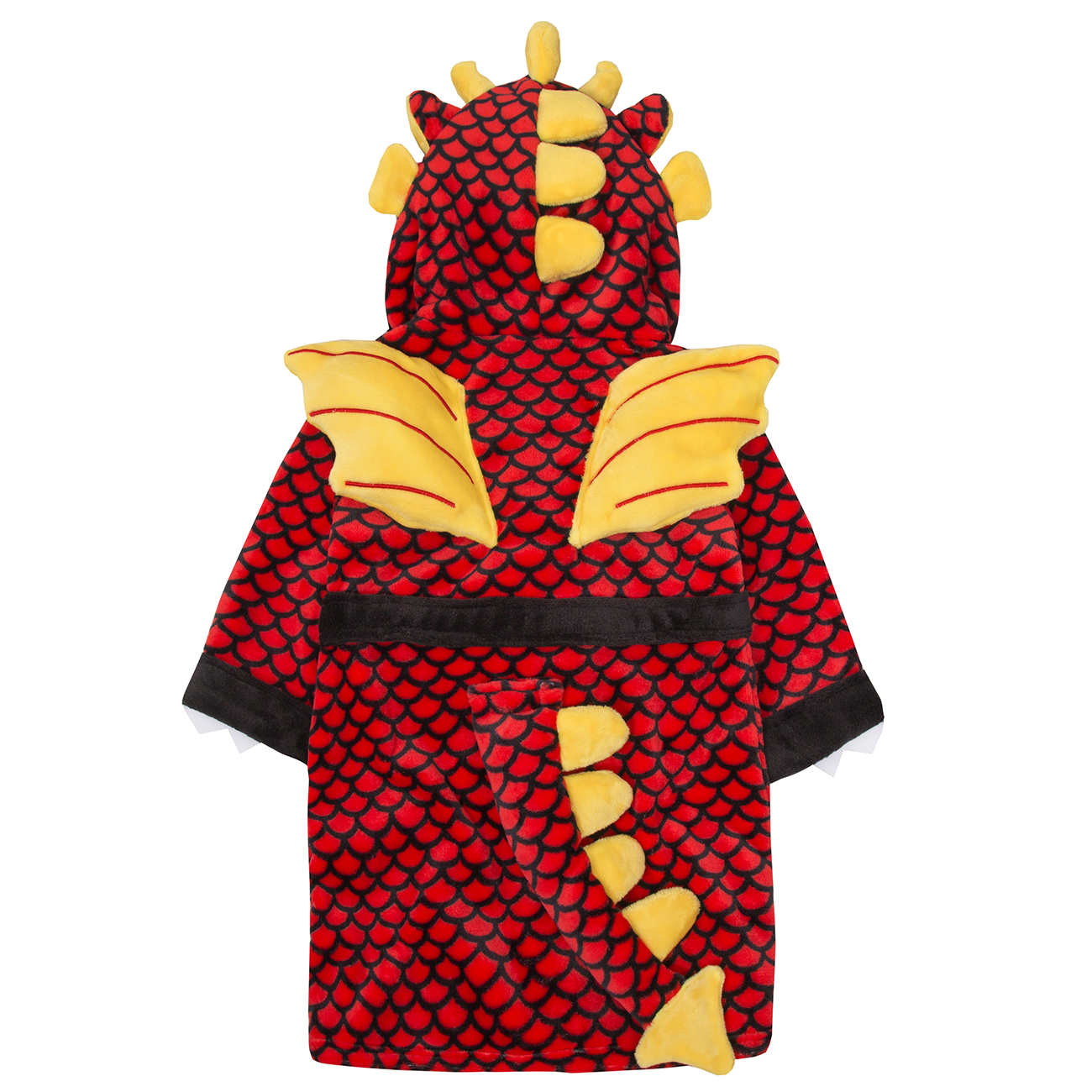 Boys Dinosaur Dragon Dressing Gown Robe Kids Dino Plush Fleece Warm