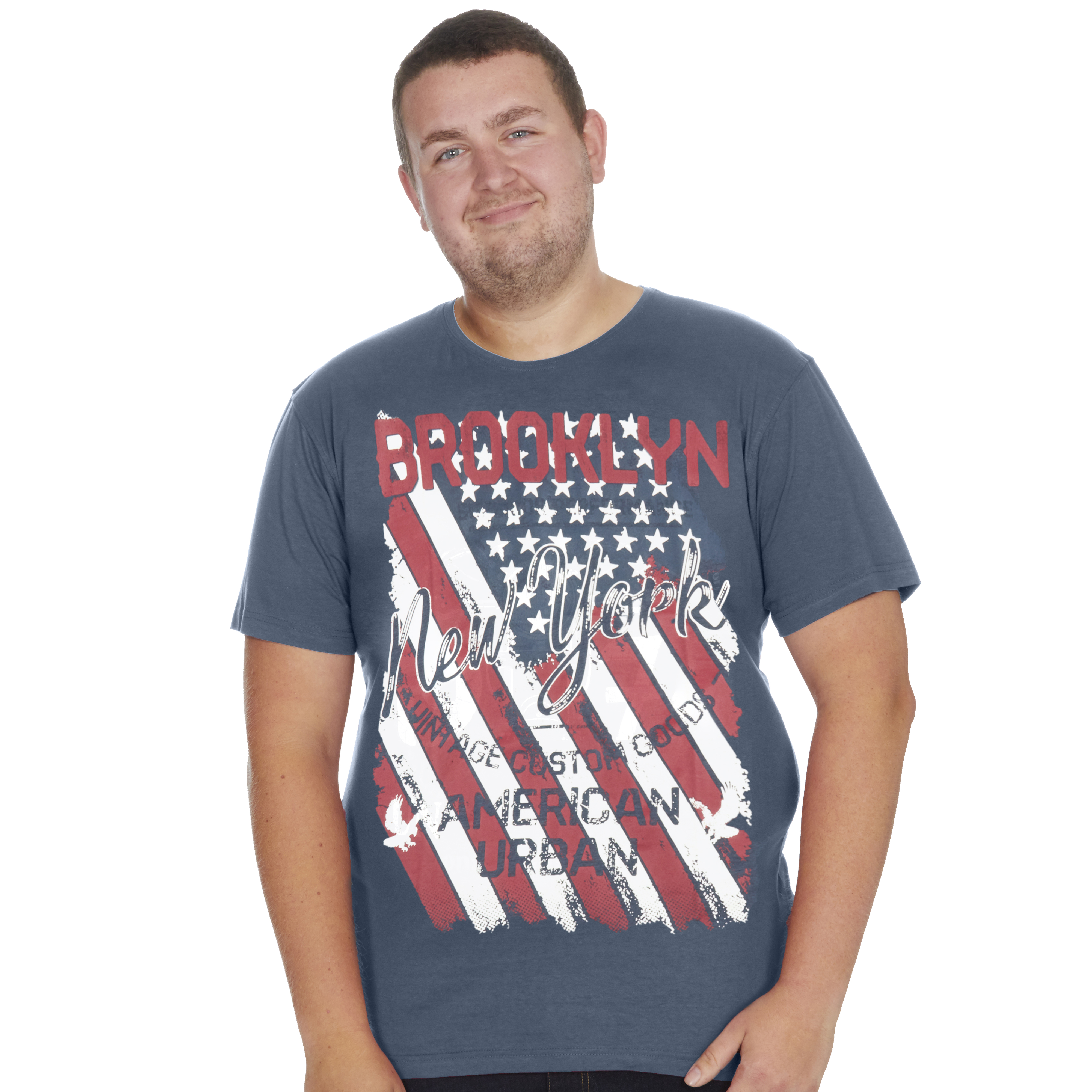 Mens Big and Tall American Graphic T-Shirt Brooklyn California Plus ...