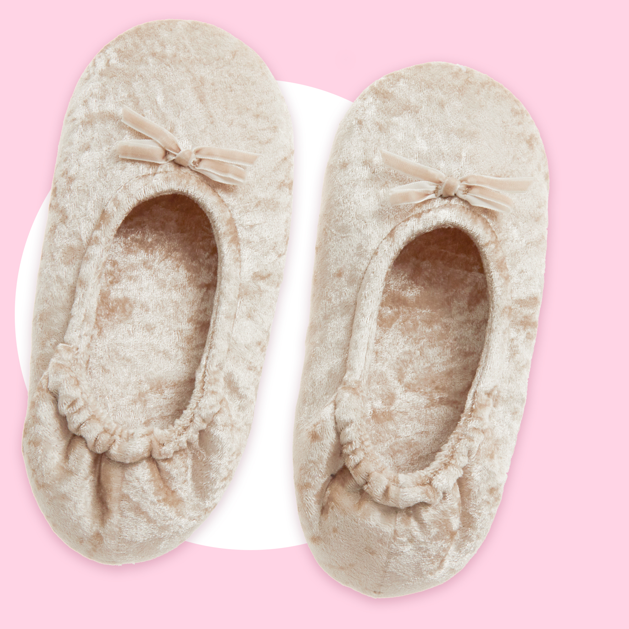Ladies Ballerina Style Slippers Crushed Velvet Velour Womens Indoor Slippers UK - Picture 14 of 19