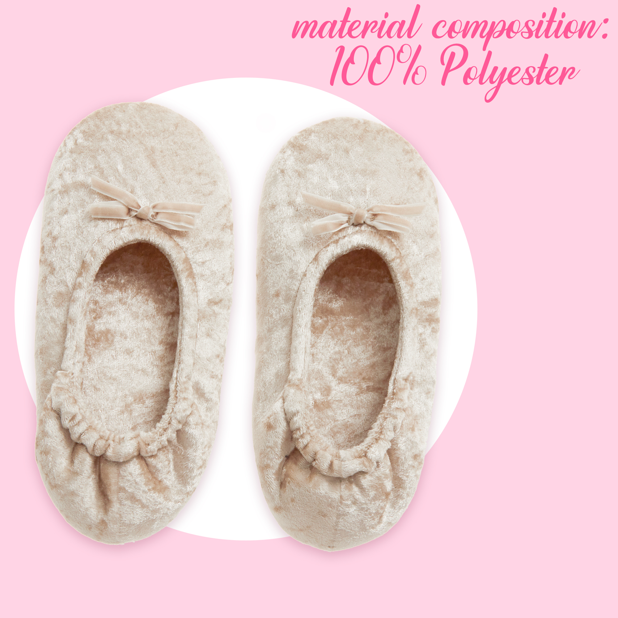 Ladies Ballerina Style Slippers Crushed Velvet Velour Womens Indoor Slippers UK - Picture 19 of 19